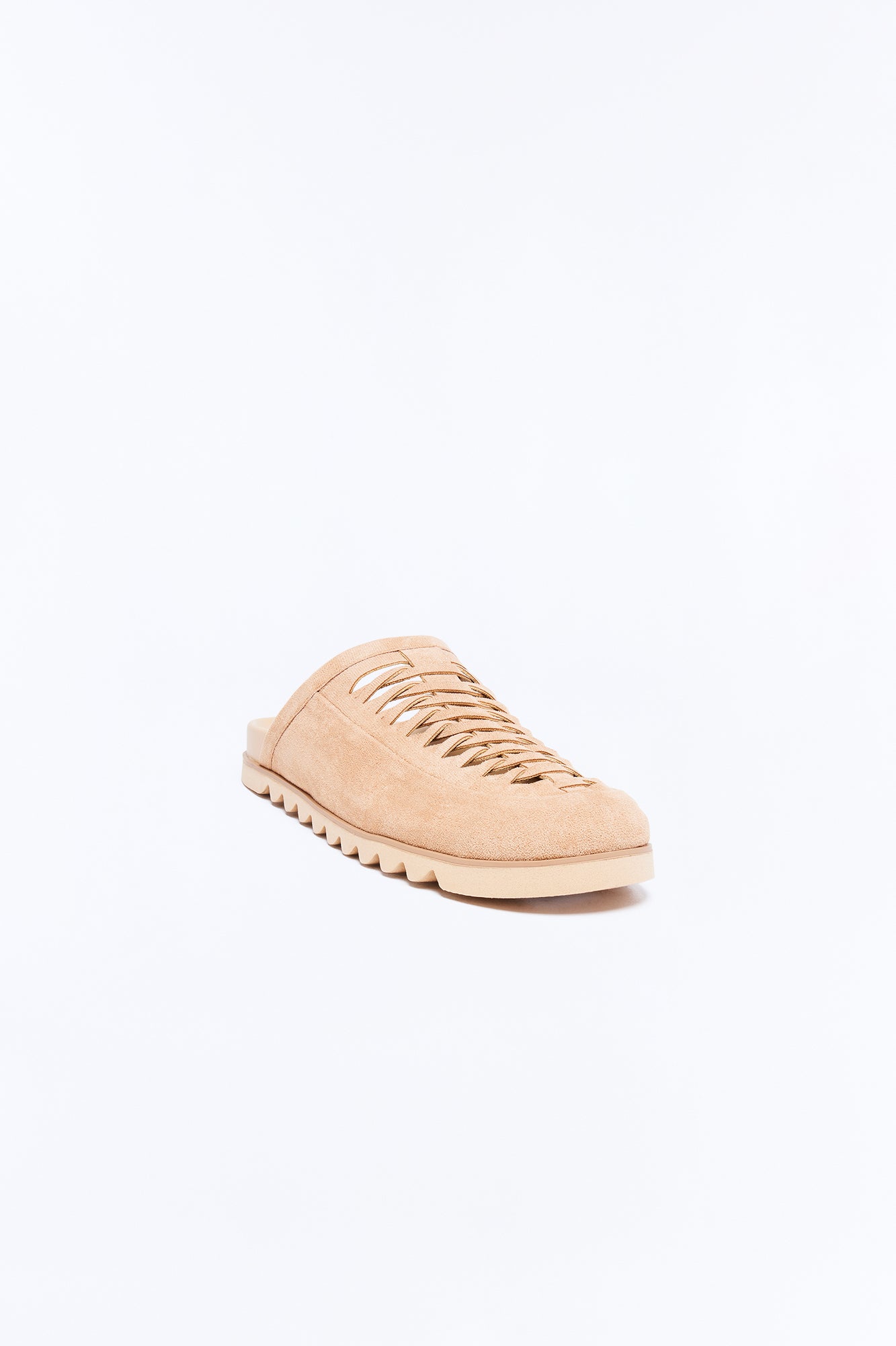 Woven Slip On Faux Suede Mule - Nude image 4