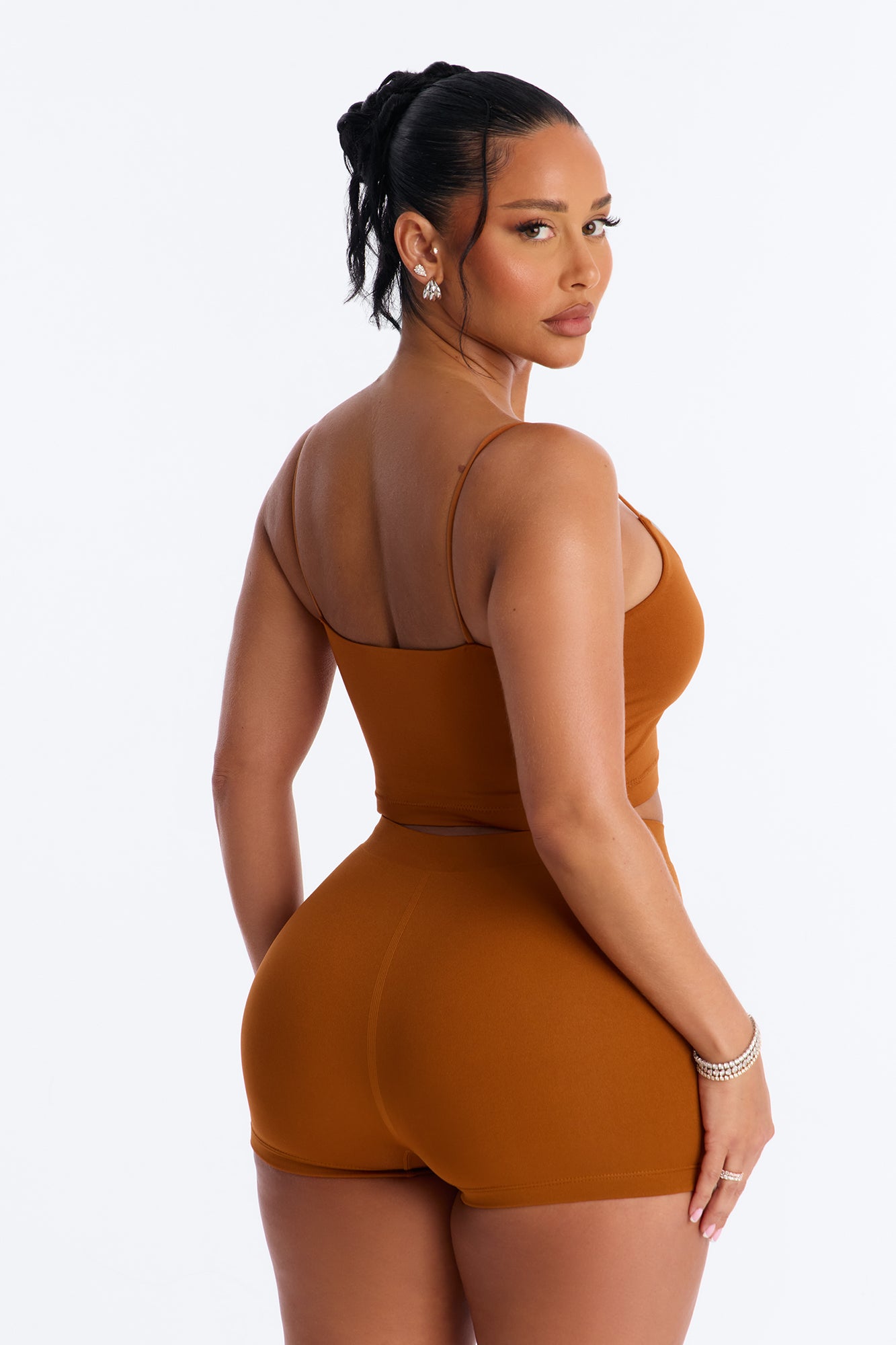 Seamless Smooth Base Layer Double Lined Cami Crop Top - Copper image 4
