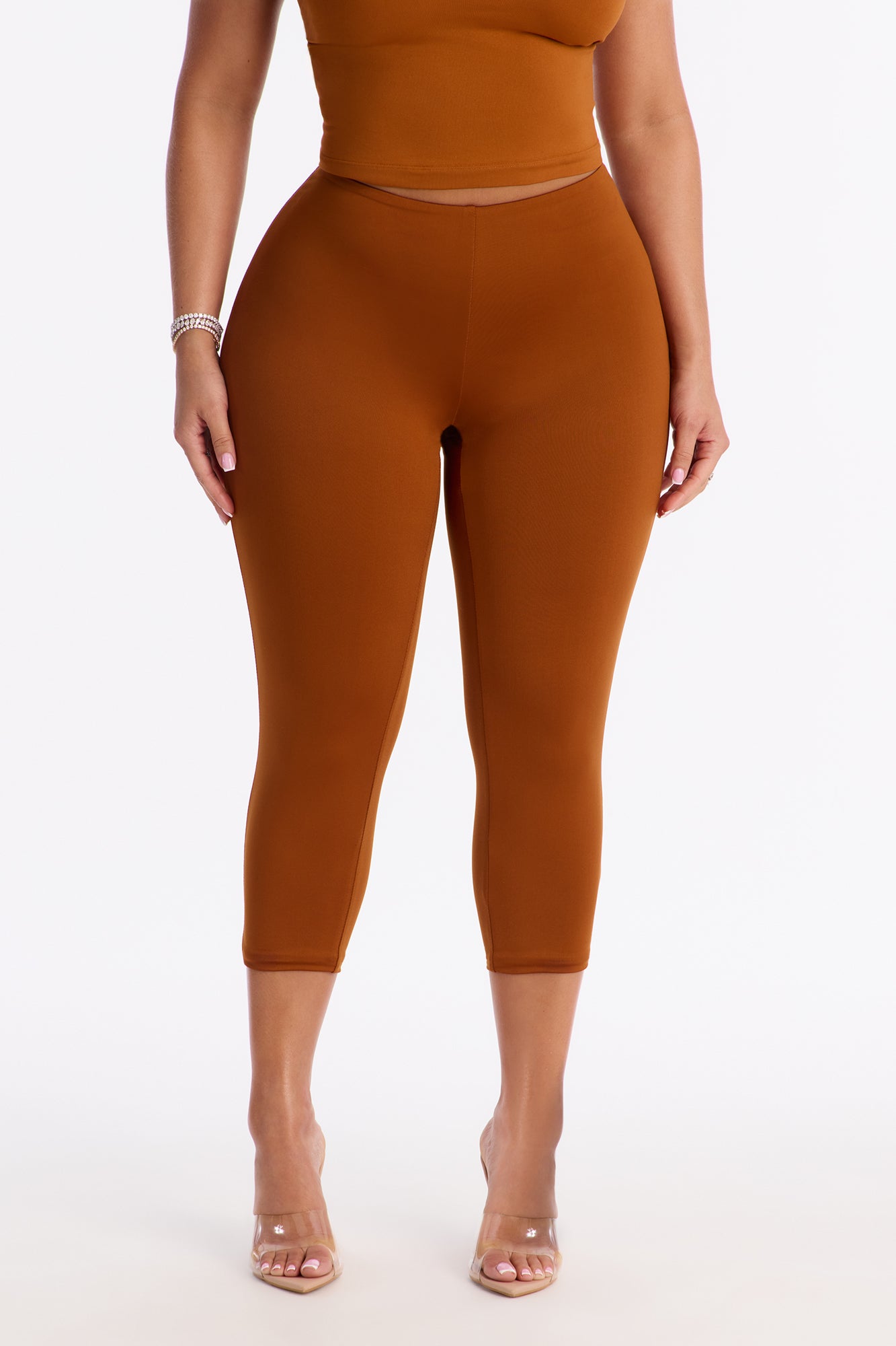 Contour Double Lined Capri Pant - Copper image 2