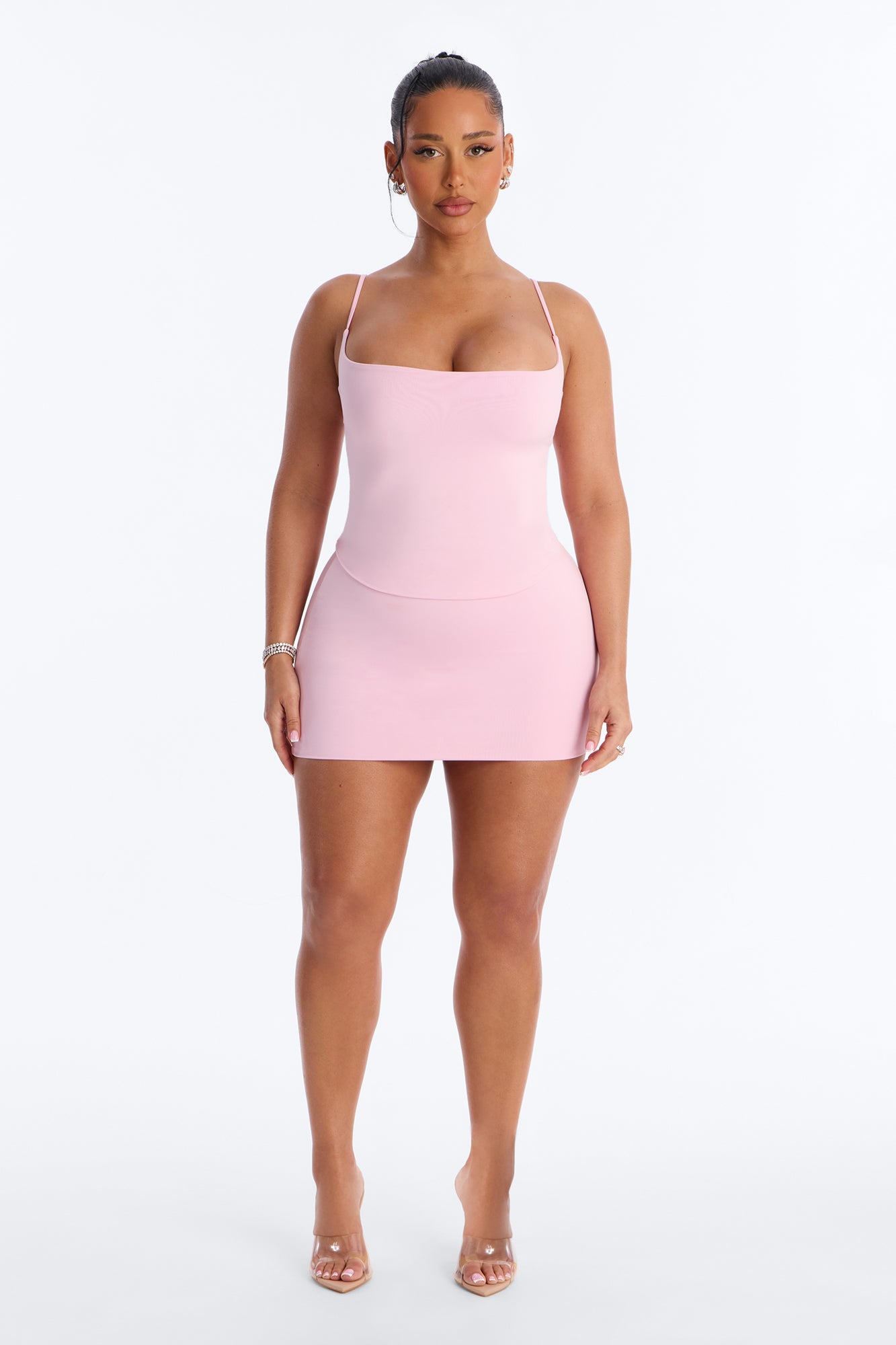 Contour Double Lined Cami Top - Light Pink image 2