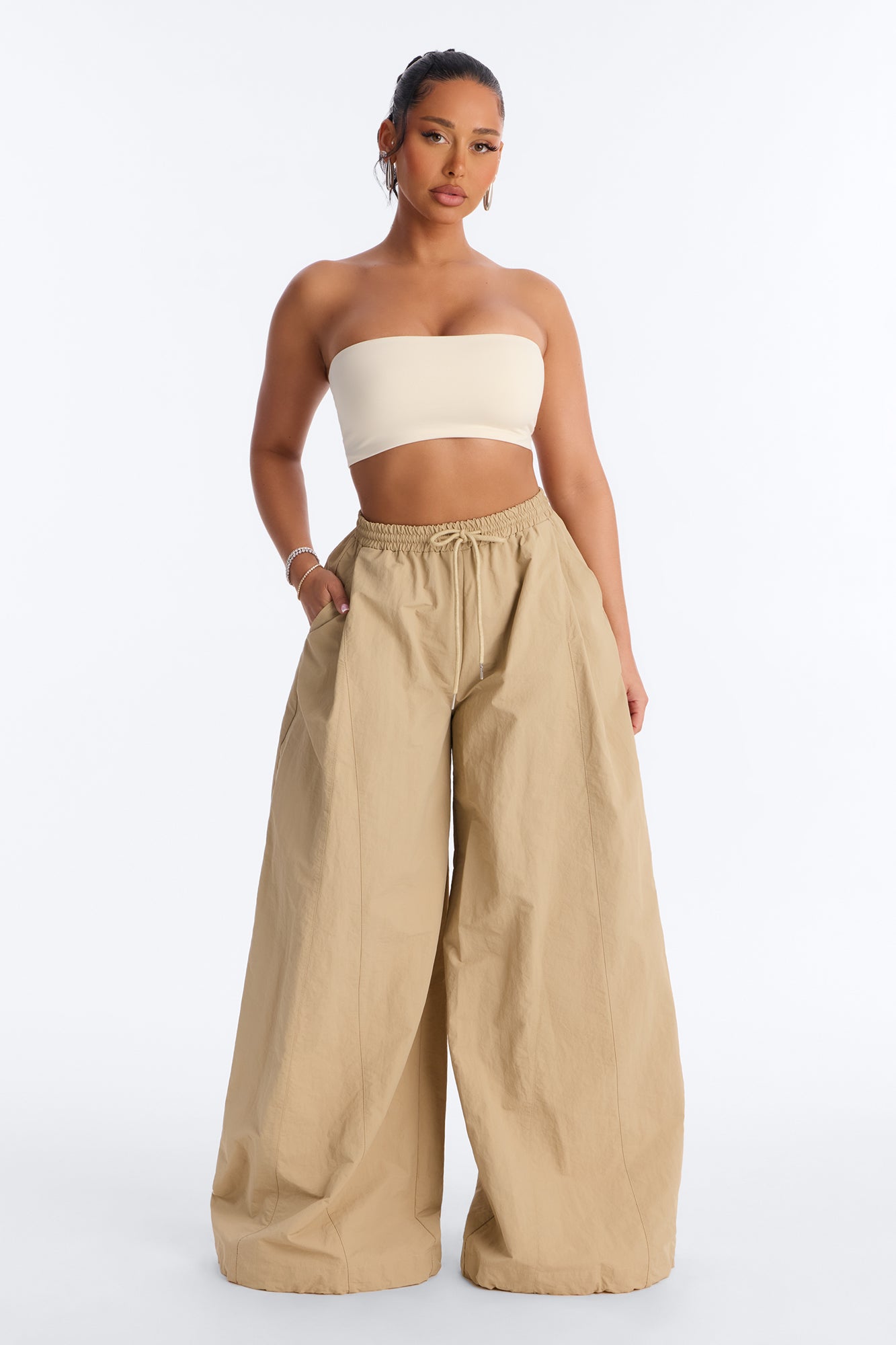 Contour Double Lined Strapless Bandeau Top - Bone image 2