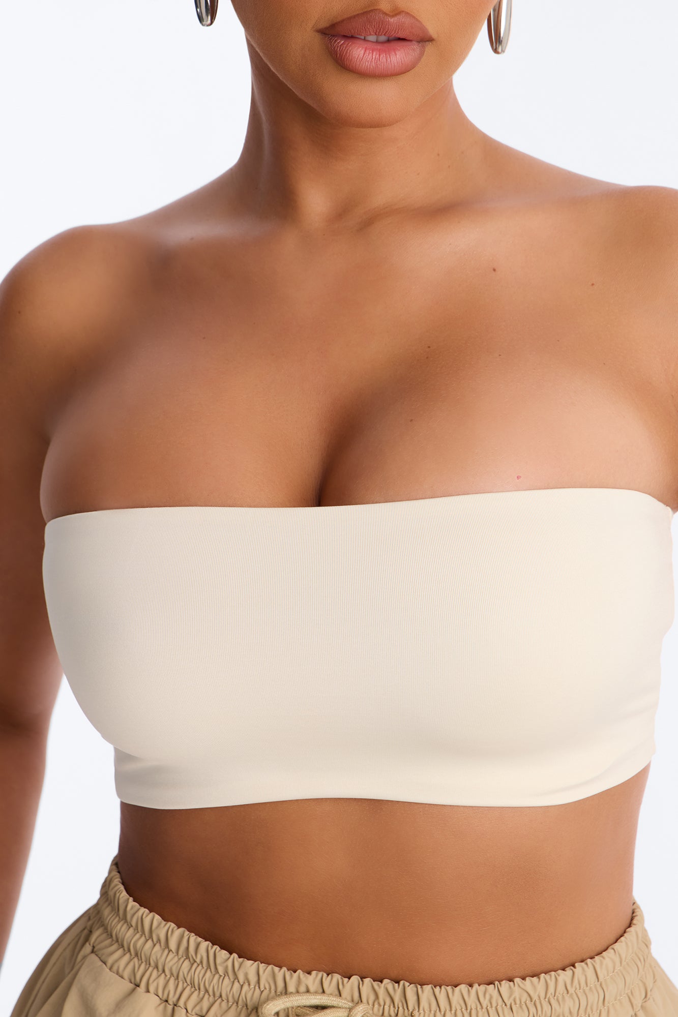 Contour Double Lined Strapless Bandeau Top - Bone image 3