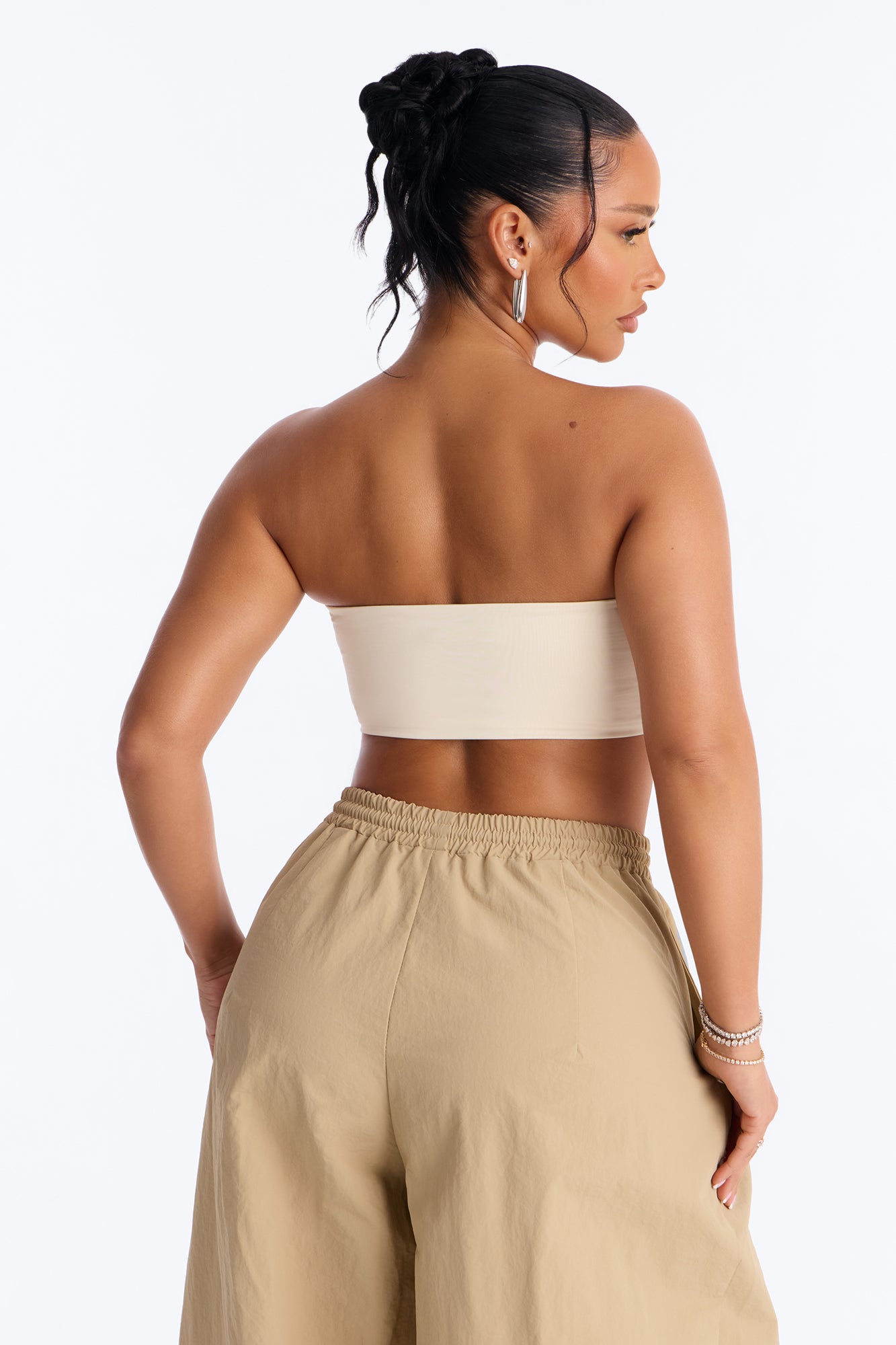 Contour Double Lined Strapless Bandeau Top - Bone image 4