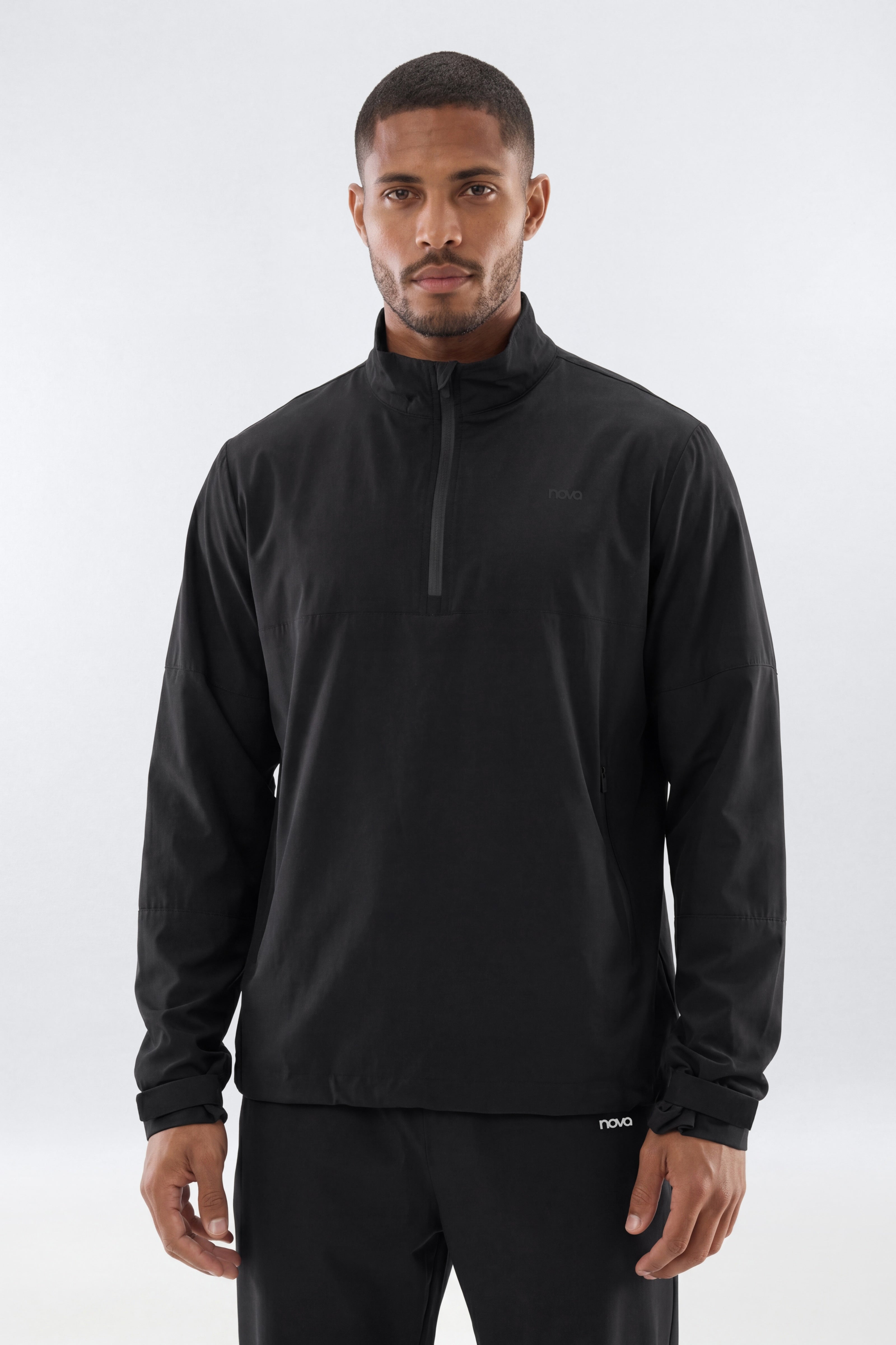 ActiveNylon™ Half Zip Pullover Jacket - Black