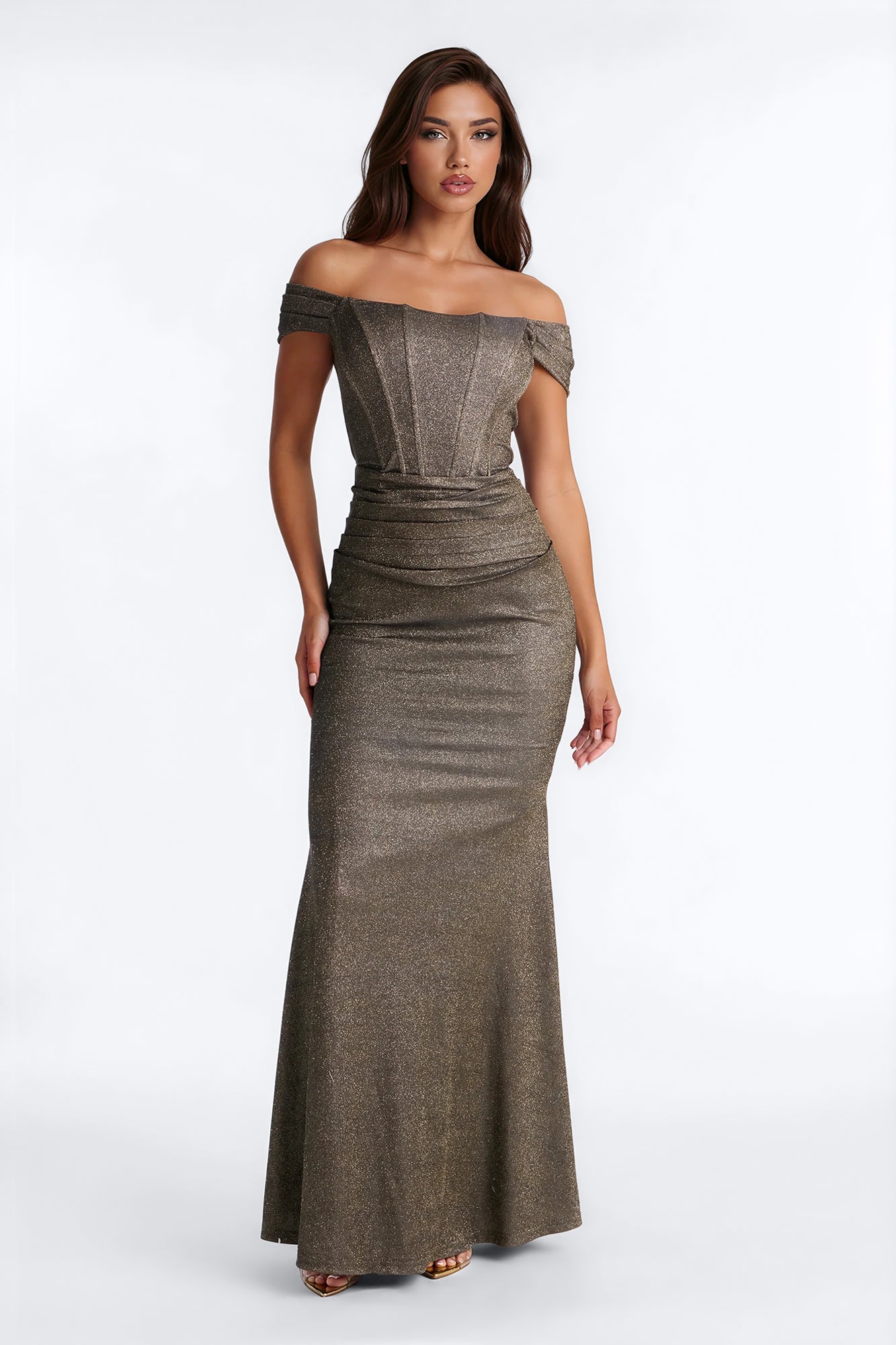 Maya Shimmer Gown - Bronze