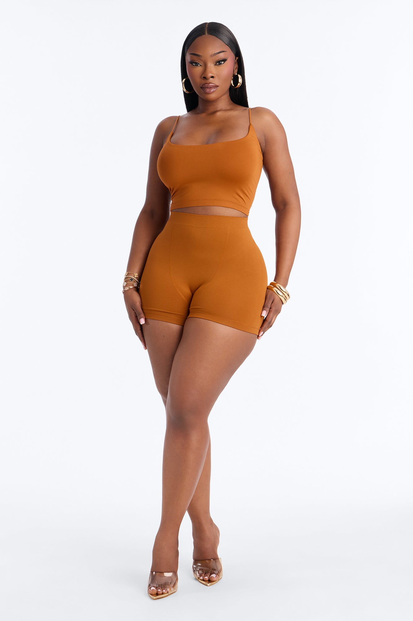 Seamless Smooth Double Lined Micro Hot Short - Copper image 5