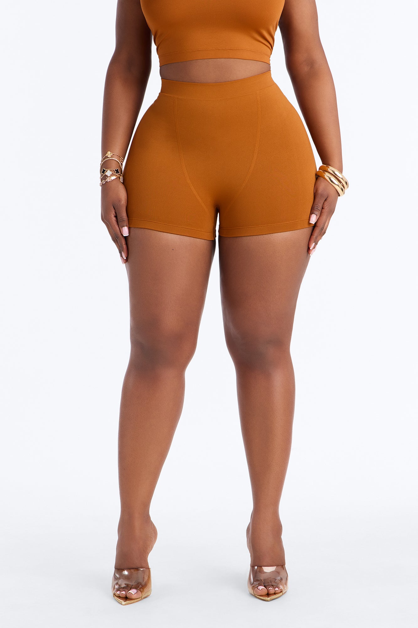 Seamless Smooth Double Lined Micro Hot Short - Copper image 6