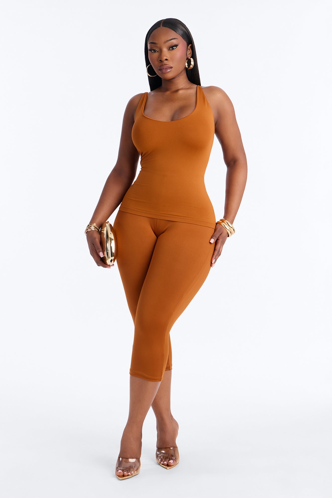 Contour Double Lined Capri Pant - Copper image 4