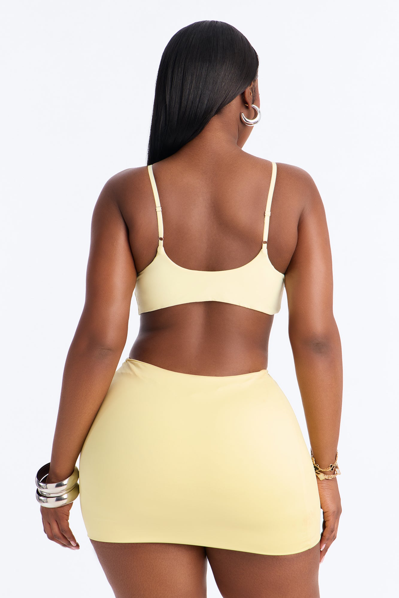 Second Skin Scoop Neck Spaghetti Strap Bra Top - Yellow image 8