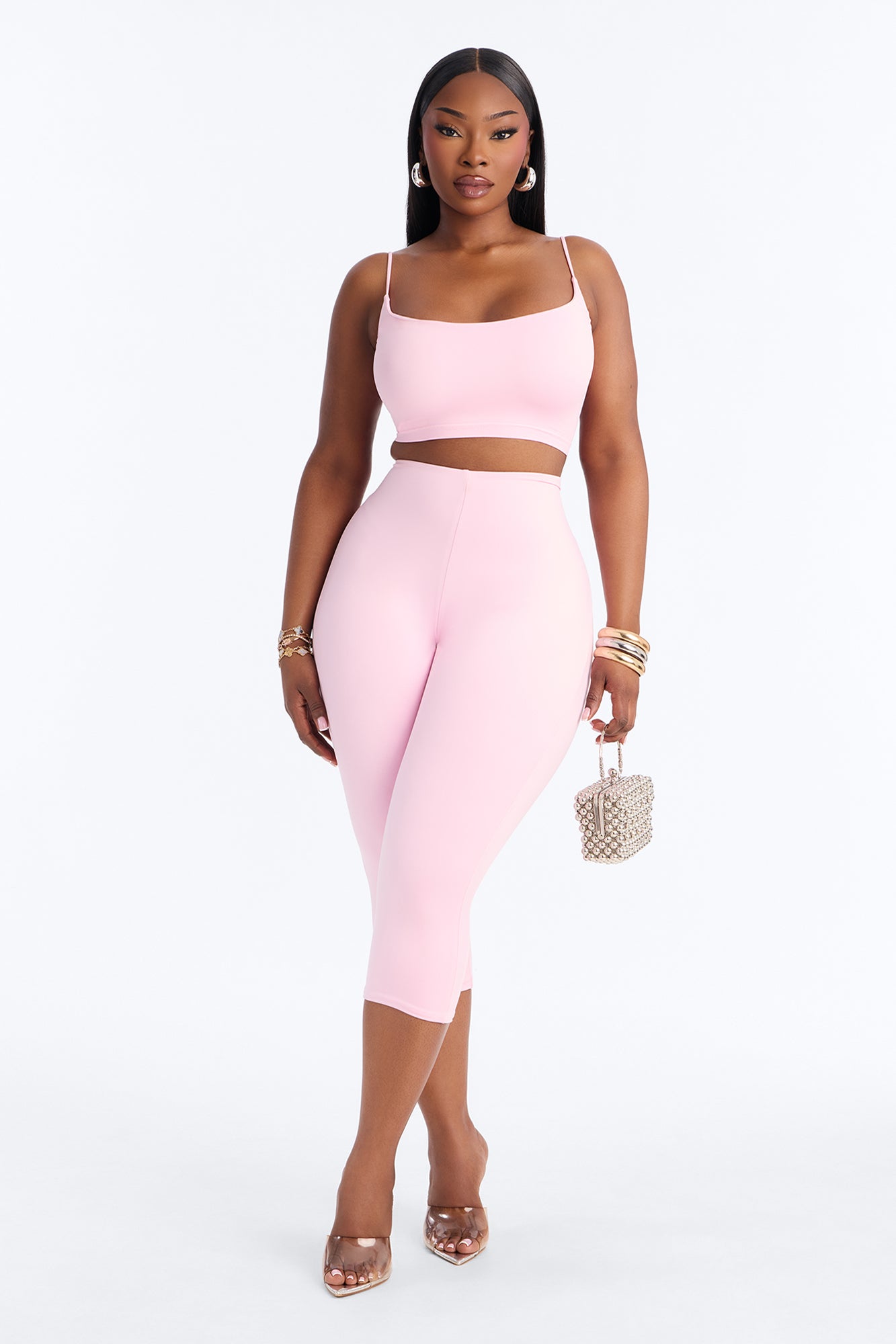 Contour Double Lined Capri Pant - Light Pink image 4