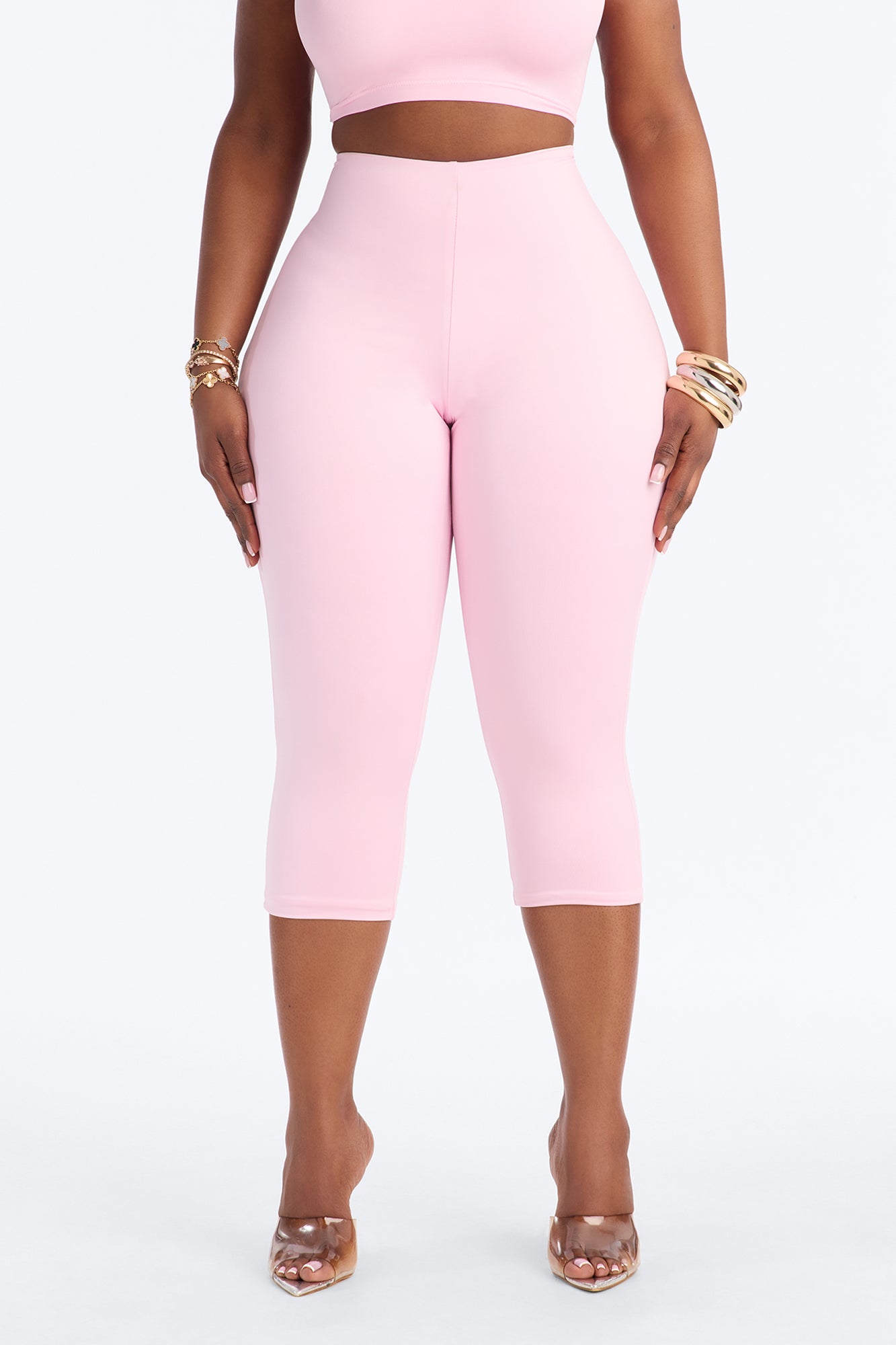 Contour Double Lined Capri Pant - Light Pink image 5