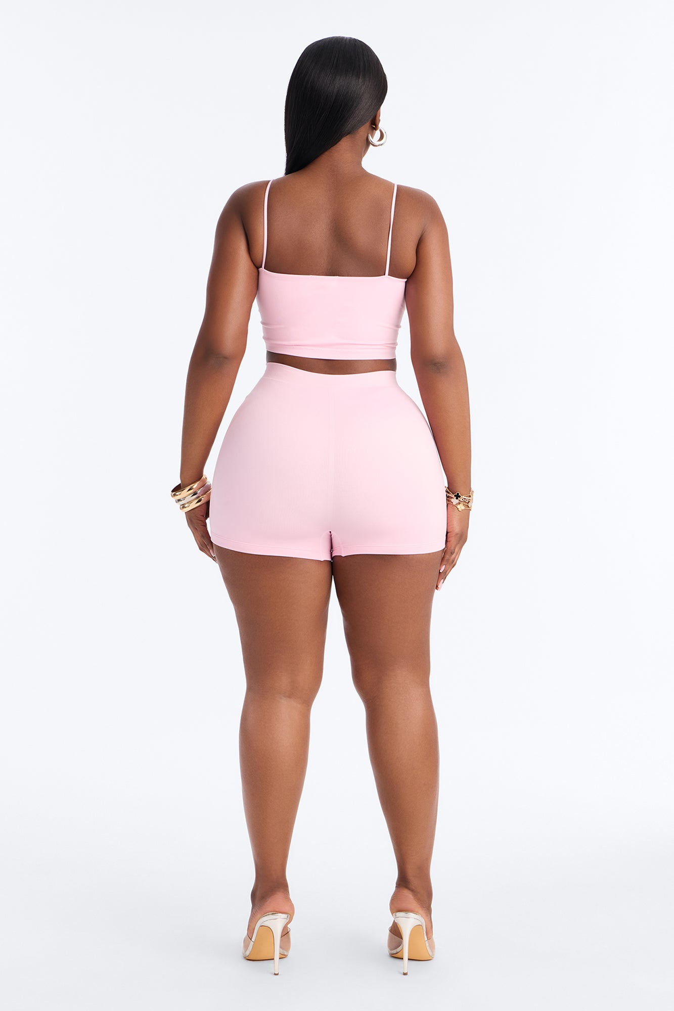 Seamless Smooth Double Lined Micro Hot Short - Light Pink image 8