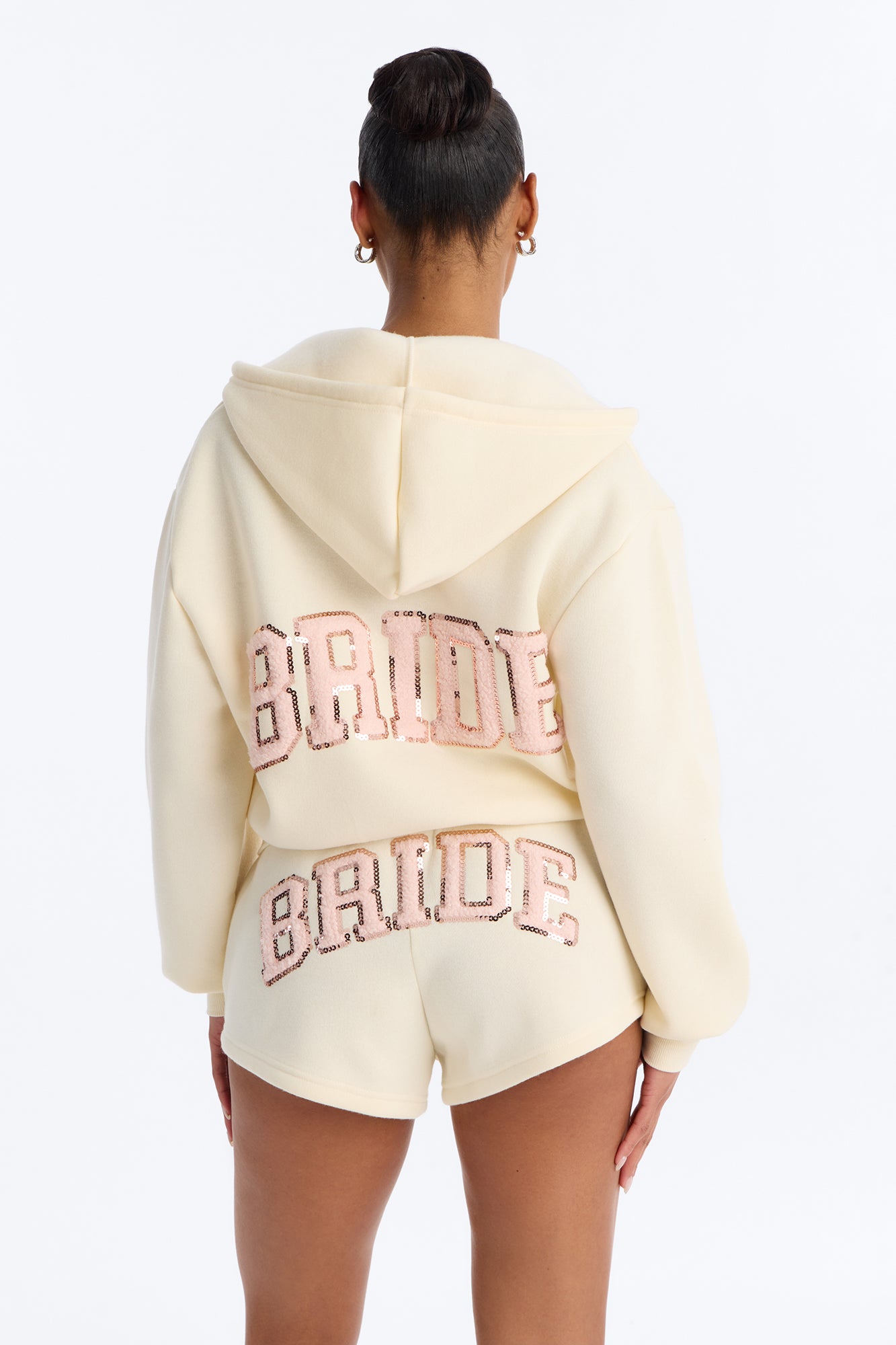 Bride To Be Fleece Short Set - White/Pink