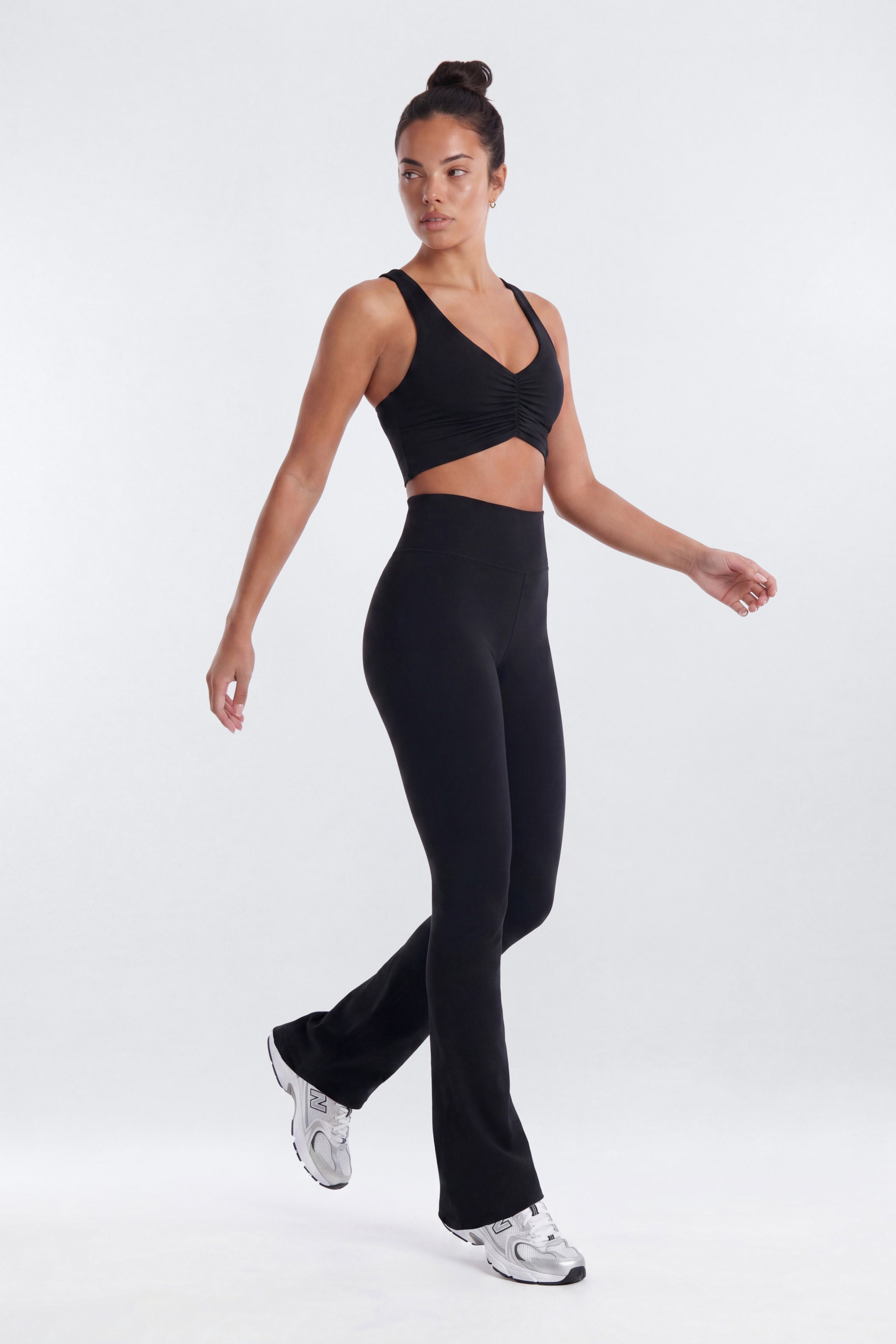 CloudForm™ Ruched Sports Bra - Black image 2