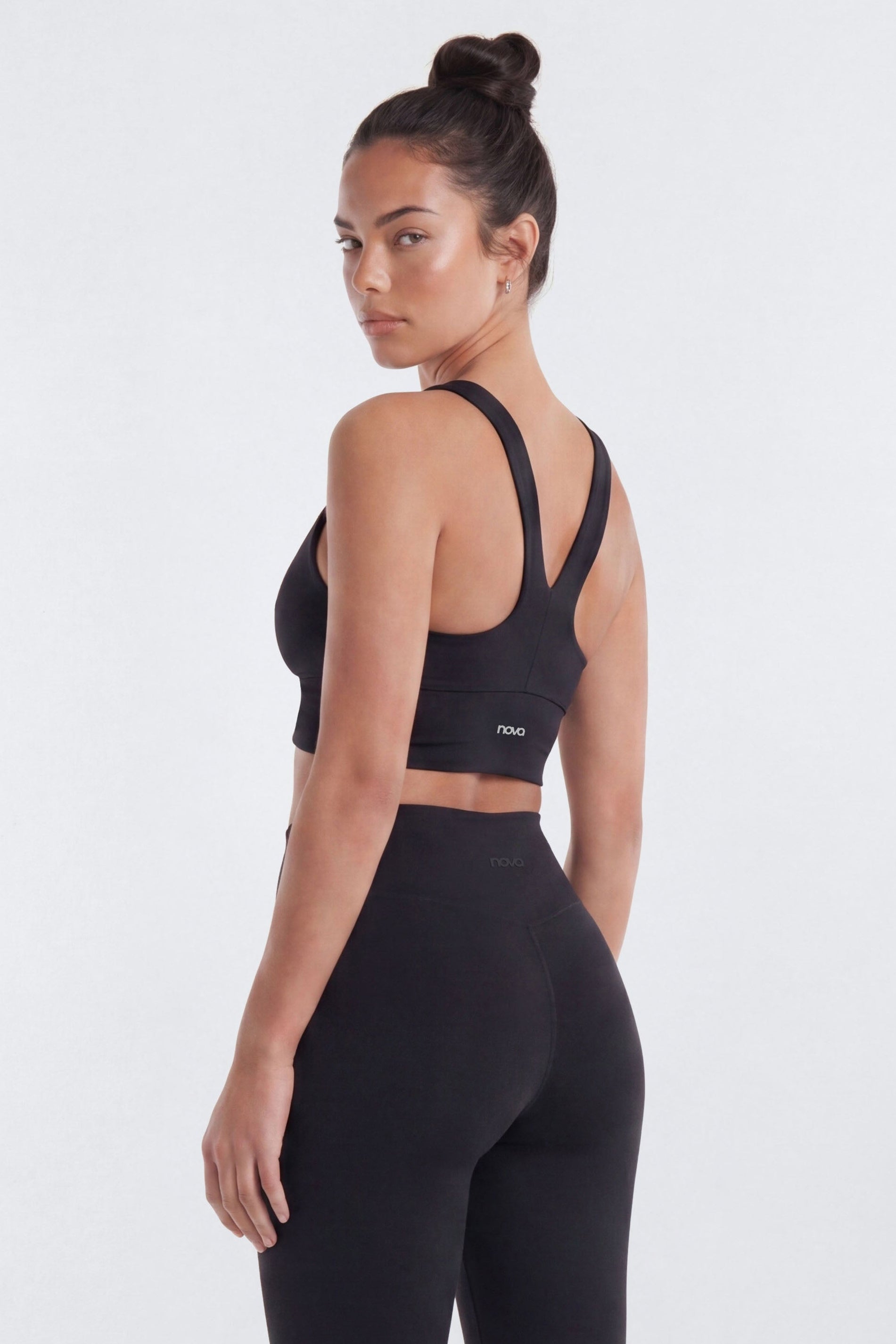CloudForm™ Ruched Sports Bra - Black image 3