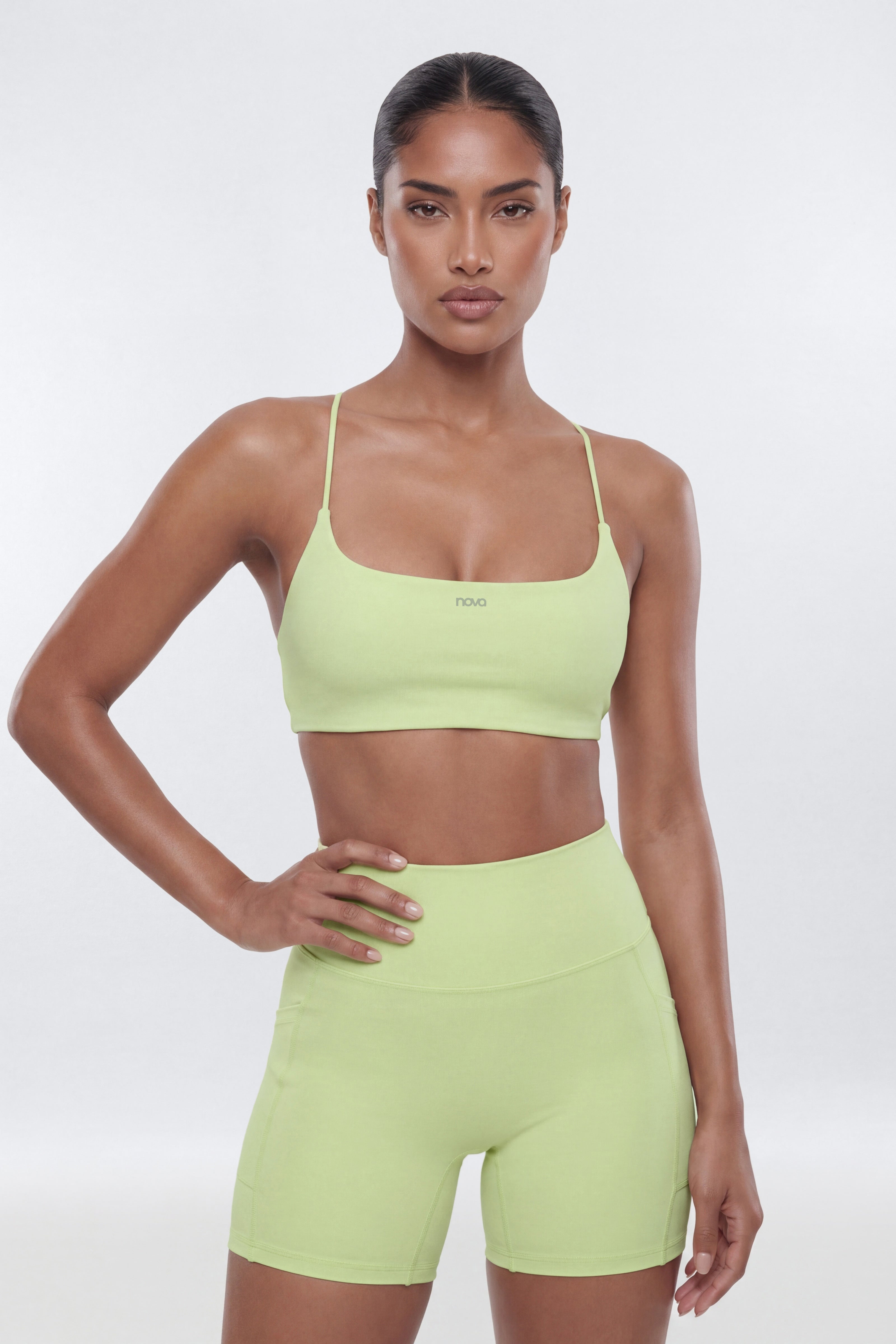 CloudForm™ Strappy Back Sports Bra - Pistachio image 2