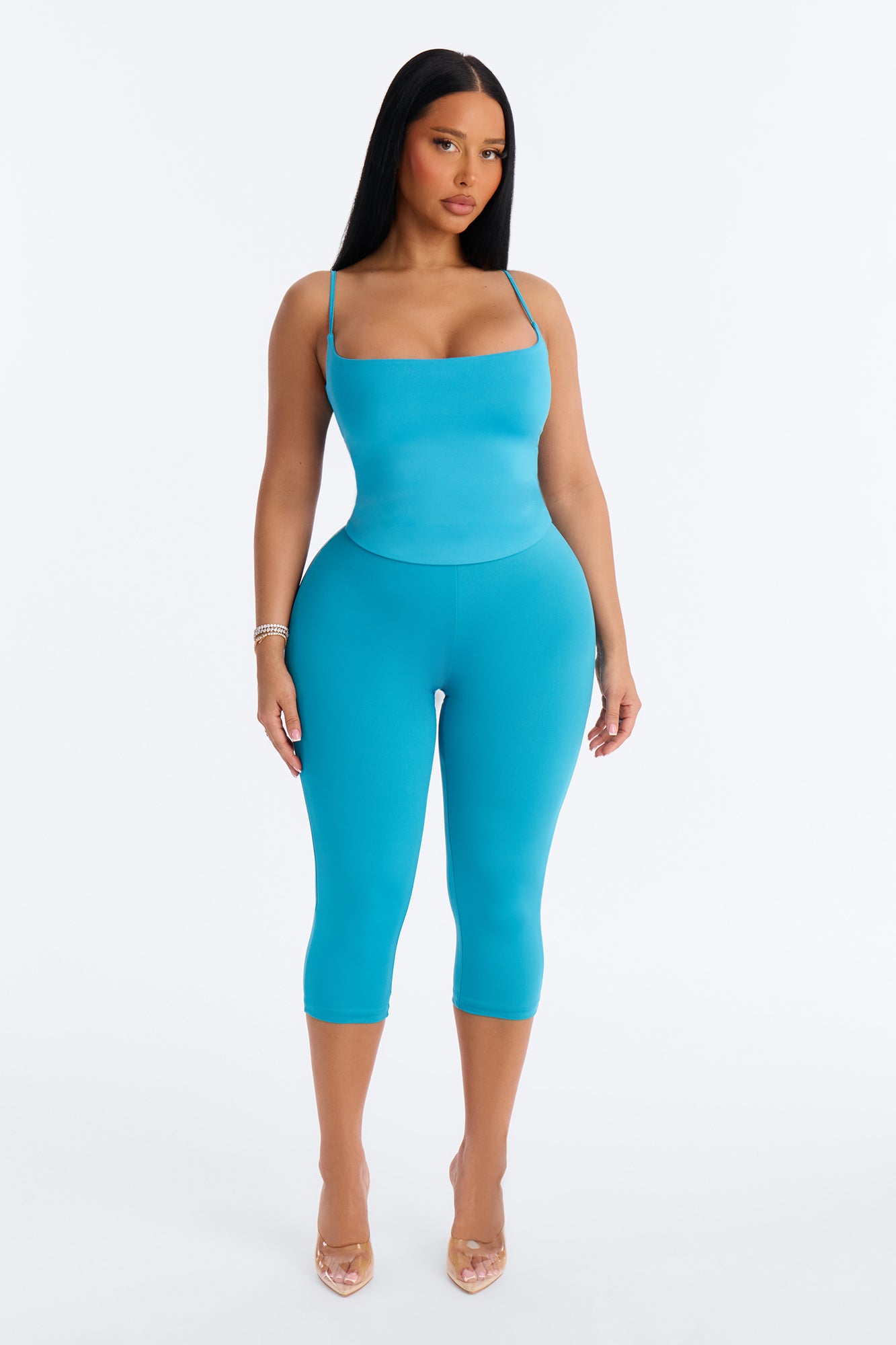 Contour Double Lined Capri Pant - Blue