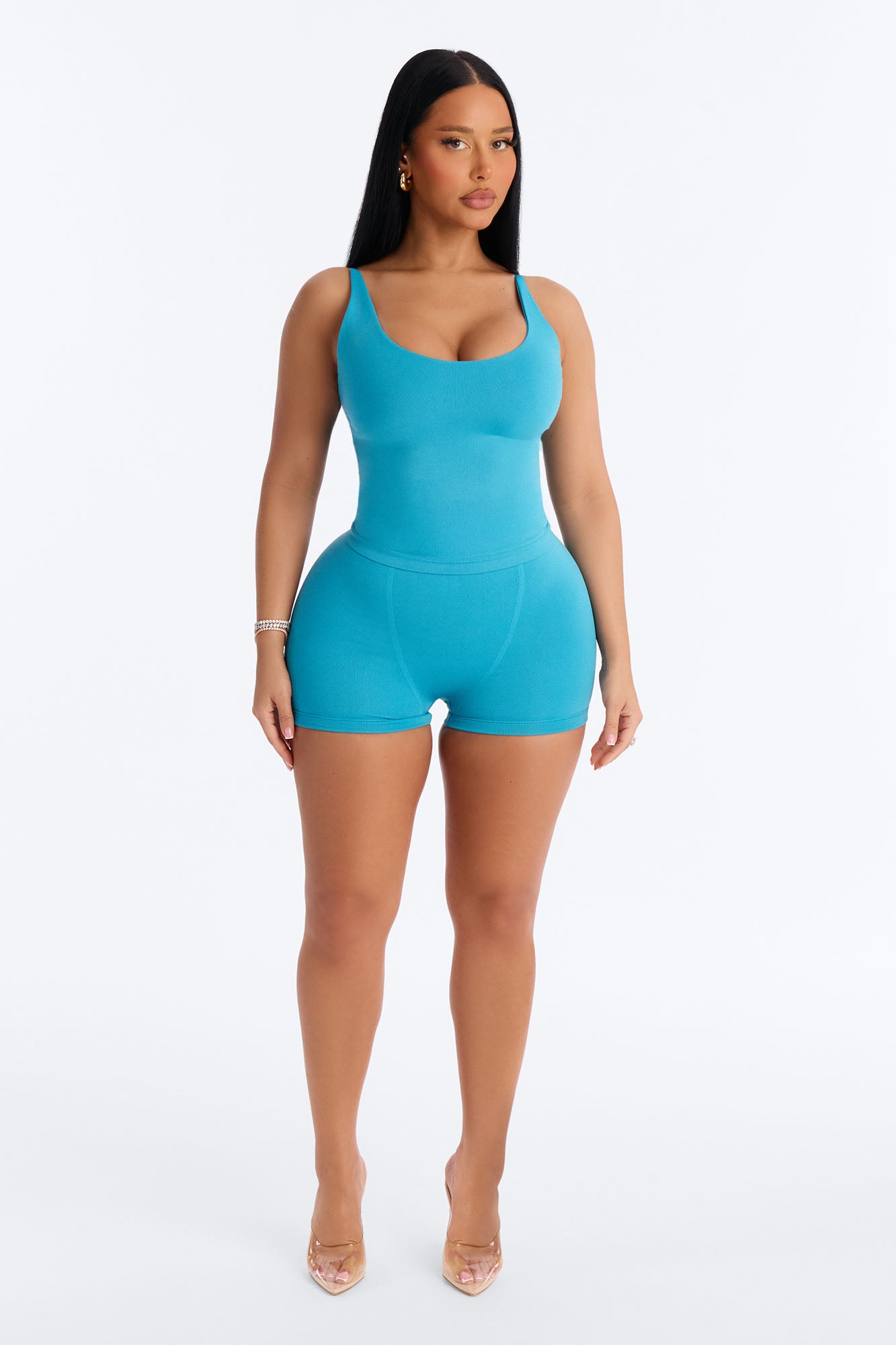 Seamless Smooth Double Lined Micro Hot Short - Blue image 2
