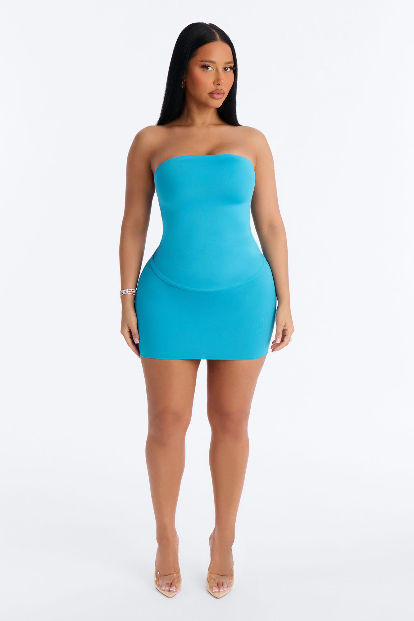 Contour Double Lined Mini Skirt - Blue