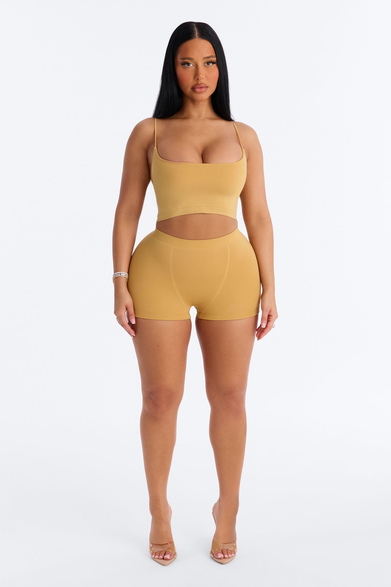 Seamless Smooth Double Lined Micro Hot Short - Honey image 2