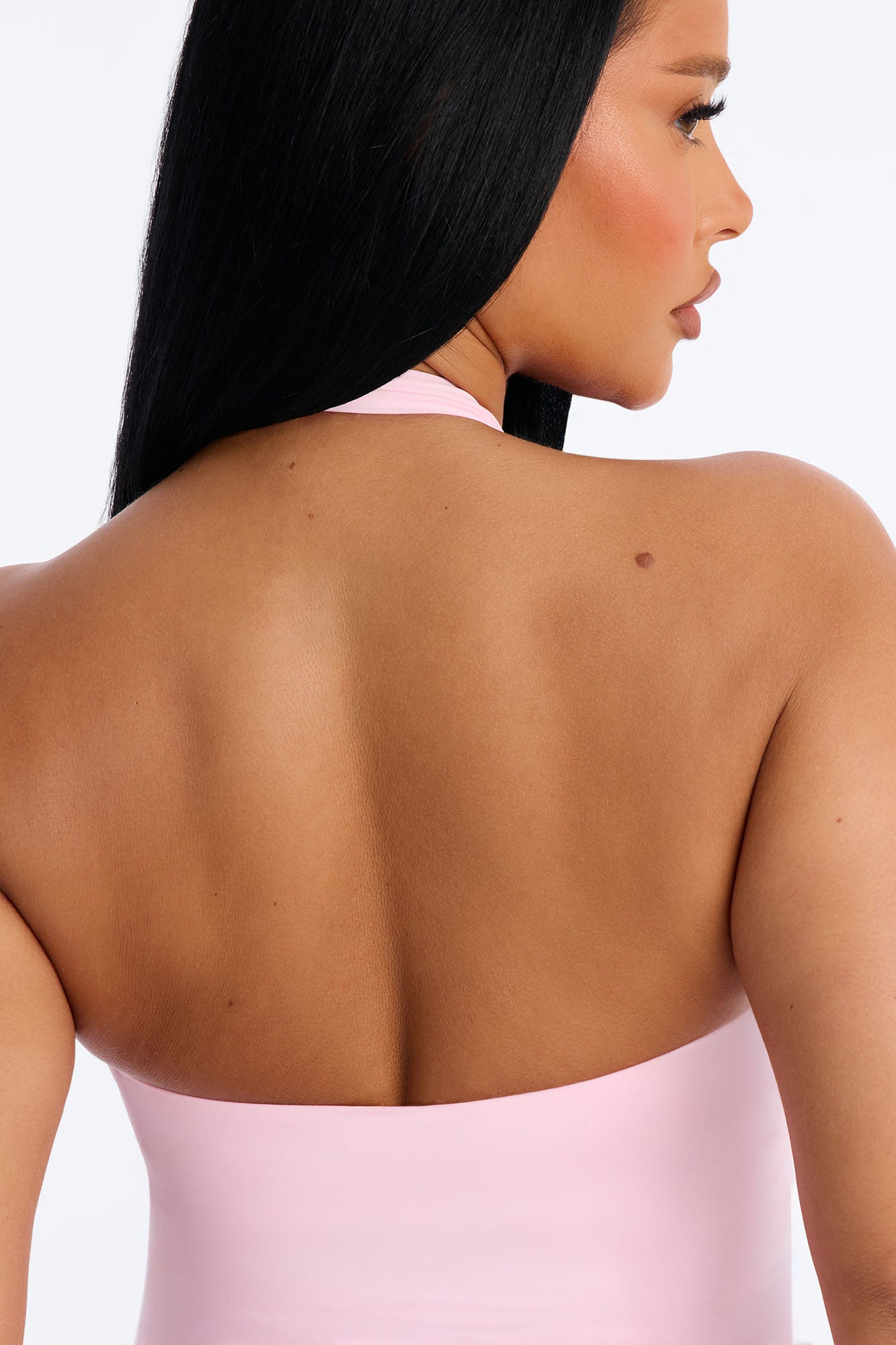 Second Skin Bra Pad Sleeveless Halter Top - Light Pink image 3