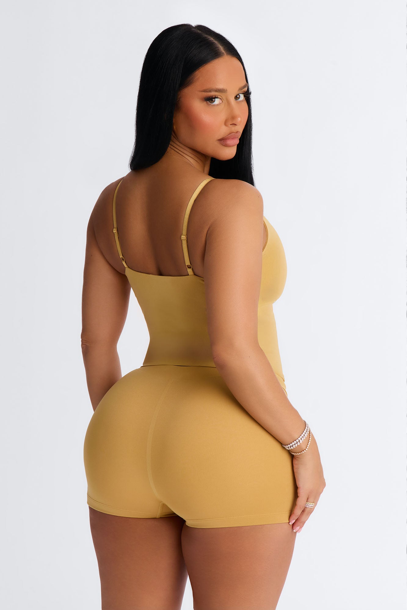 Seamless Smooth Double Lined Scoop Neck Cami Top - Honey image 4