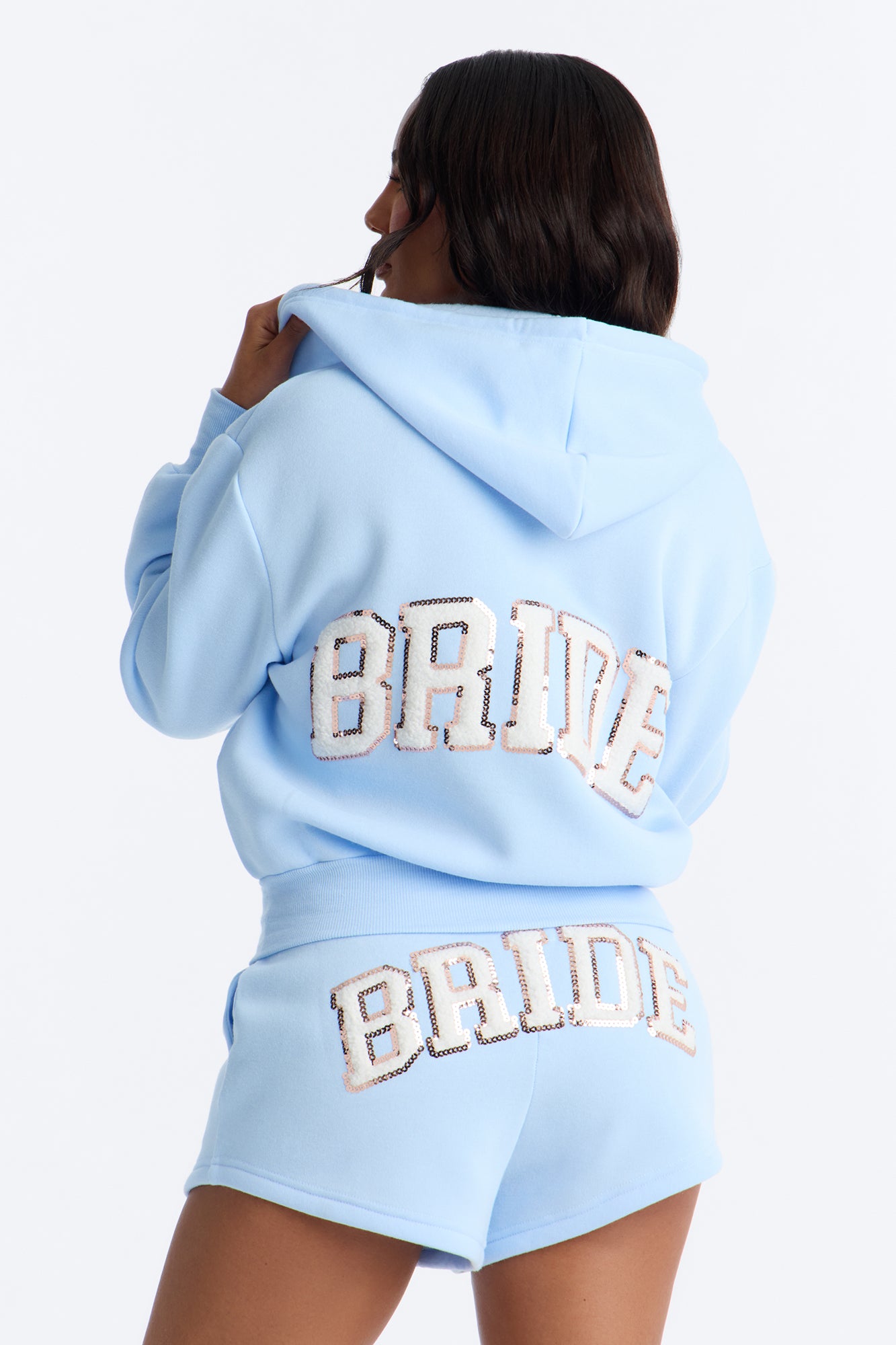 Bride To Be Fleece Short Set - Light Blue
