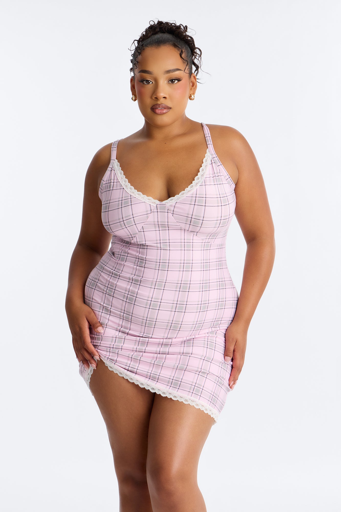 Sweet With An Edge PJ Cami Sleep Dress - Pink/combo