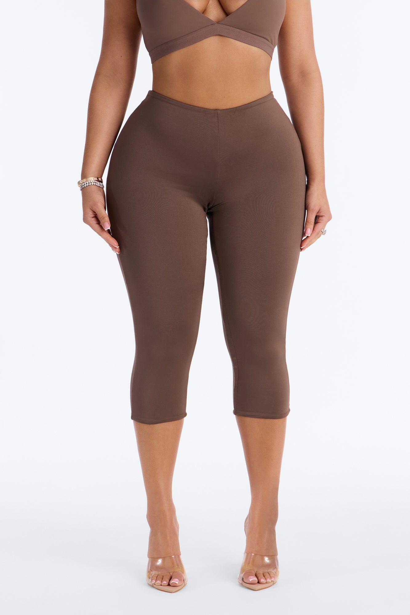 Contour Double Lined Capri Pant - Brown image 2