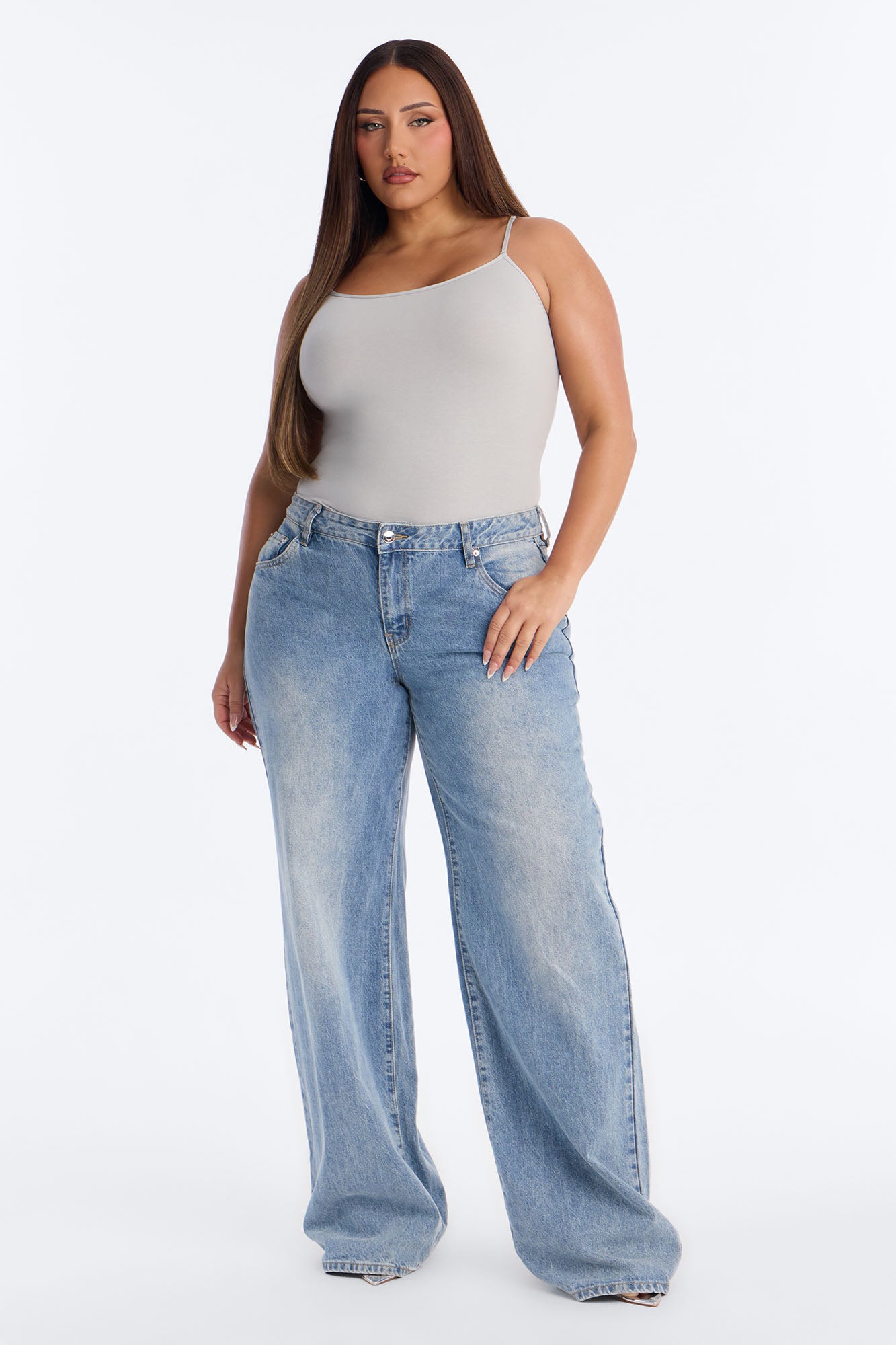 Sara Cami Top - Light Grey