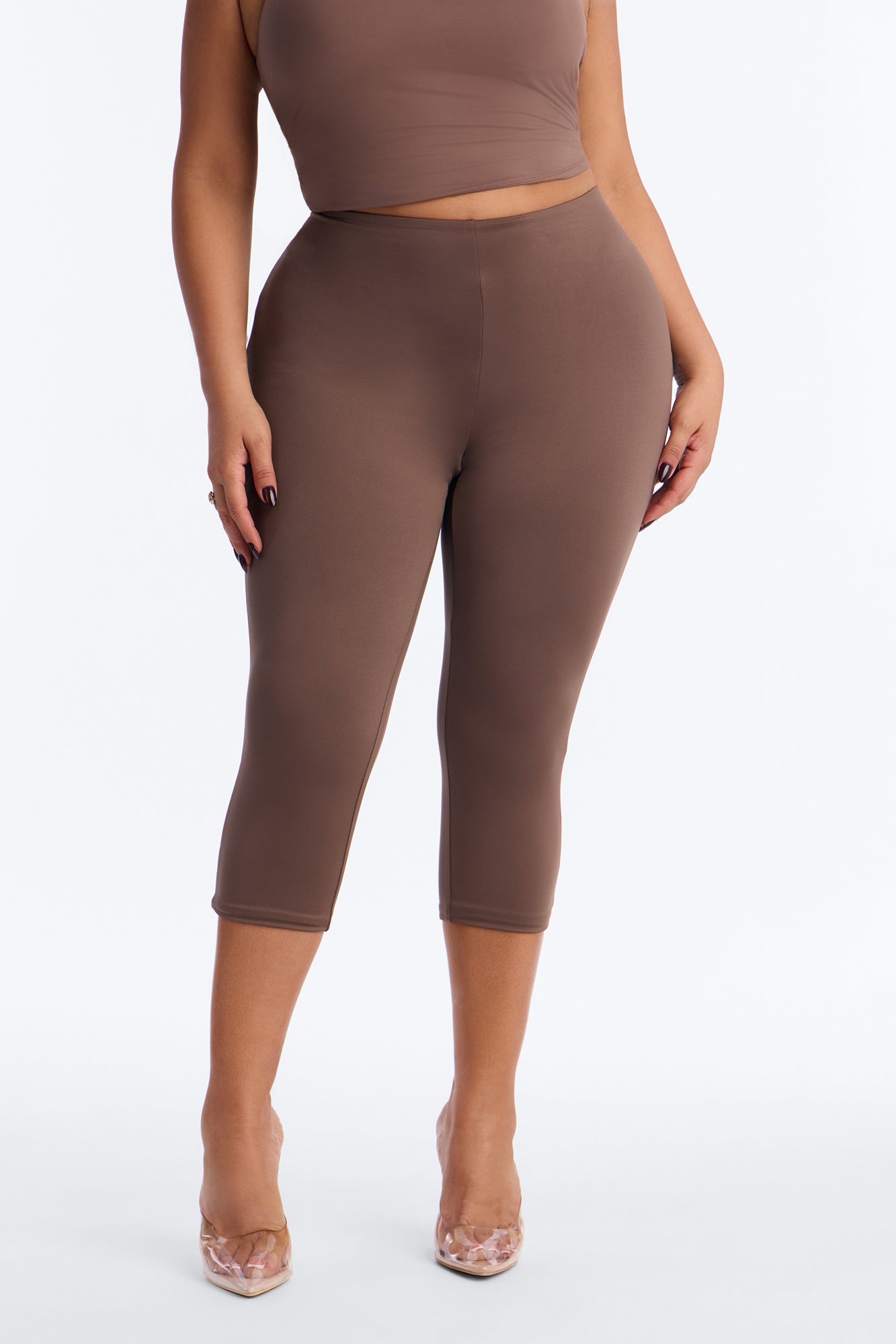 Contour Double Lined Capri Pant - Brown image 5