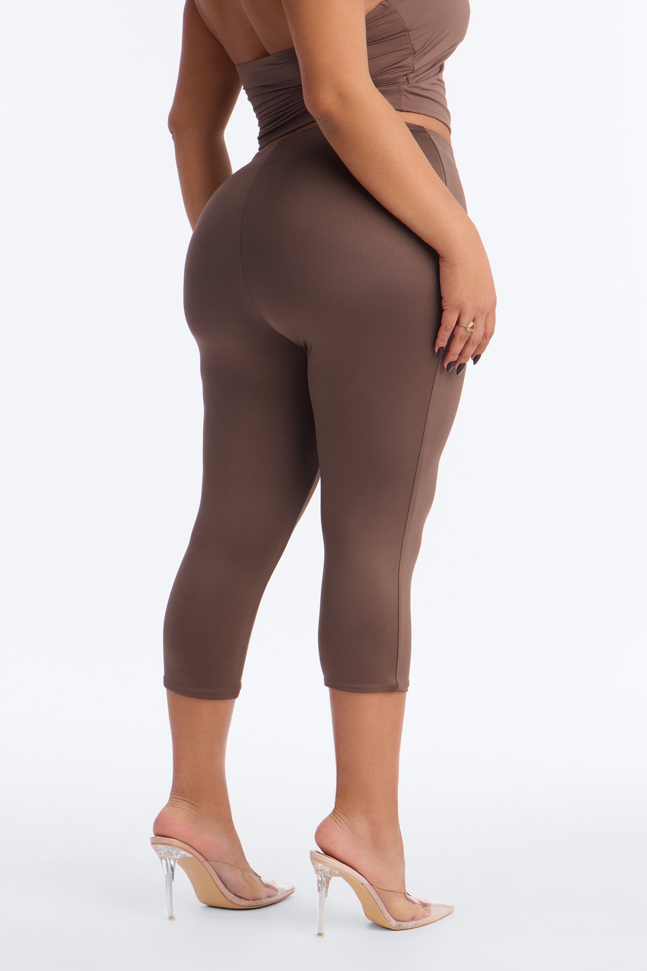Contour Double Lined Capri Pant - Brown image 6