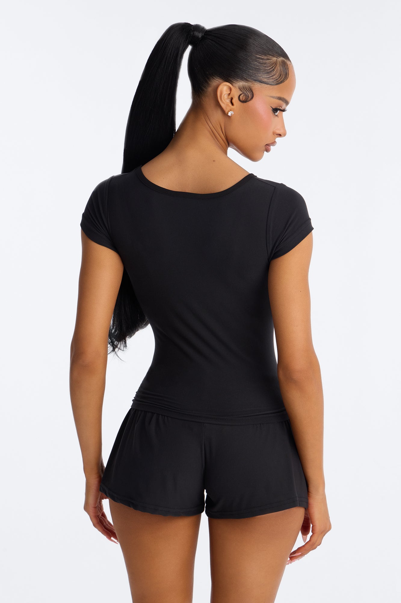 Gods Plan Not Mine PJ Short Set - Black image 6