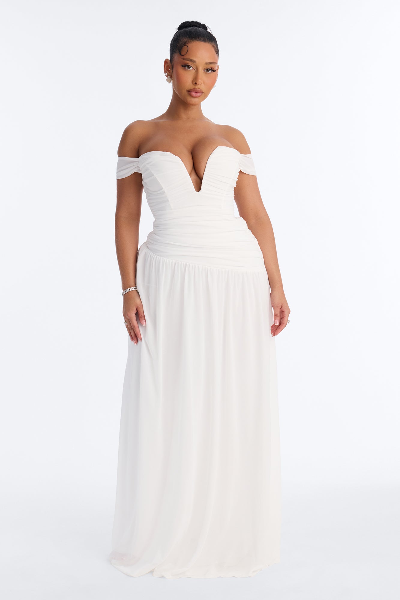 Nice Touch Ruched Gown - Ivory
