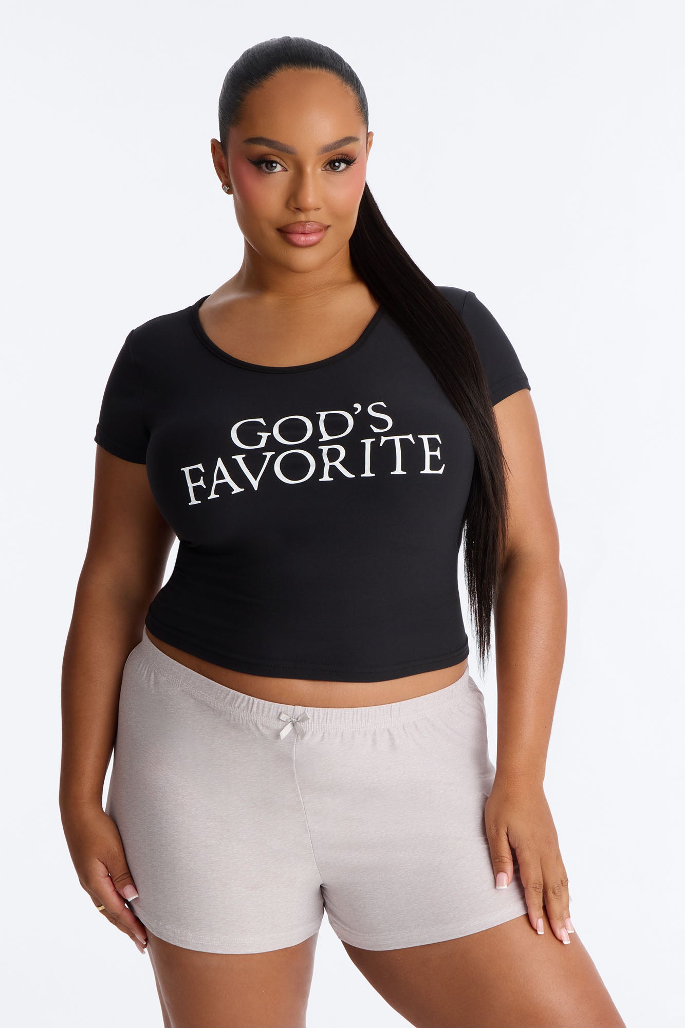 God's Favorite PJ Short Set - Black/Grey