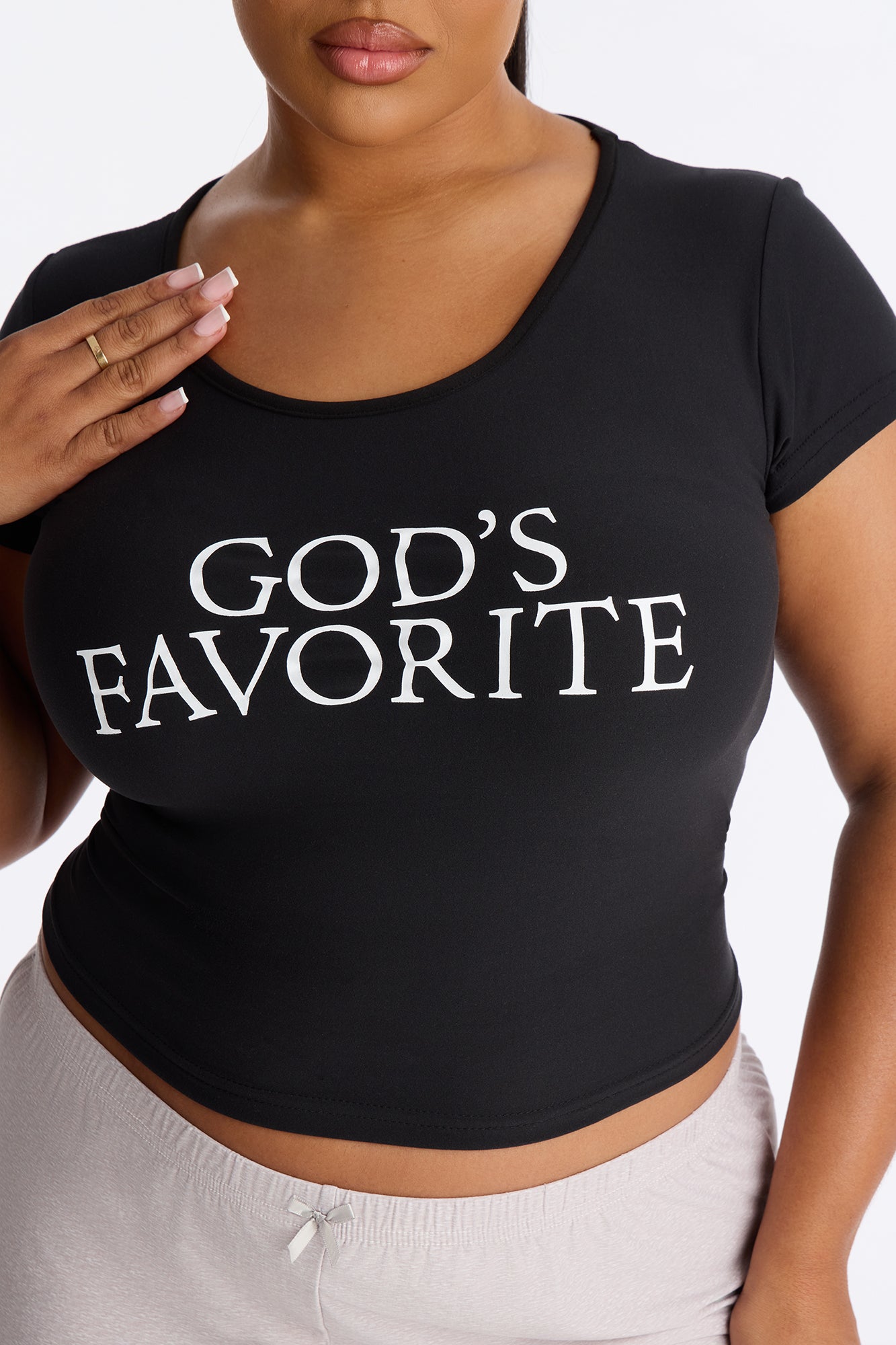 God's Favorite PJ Short Set - Black/Grey image 2