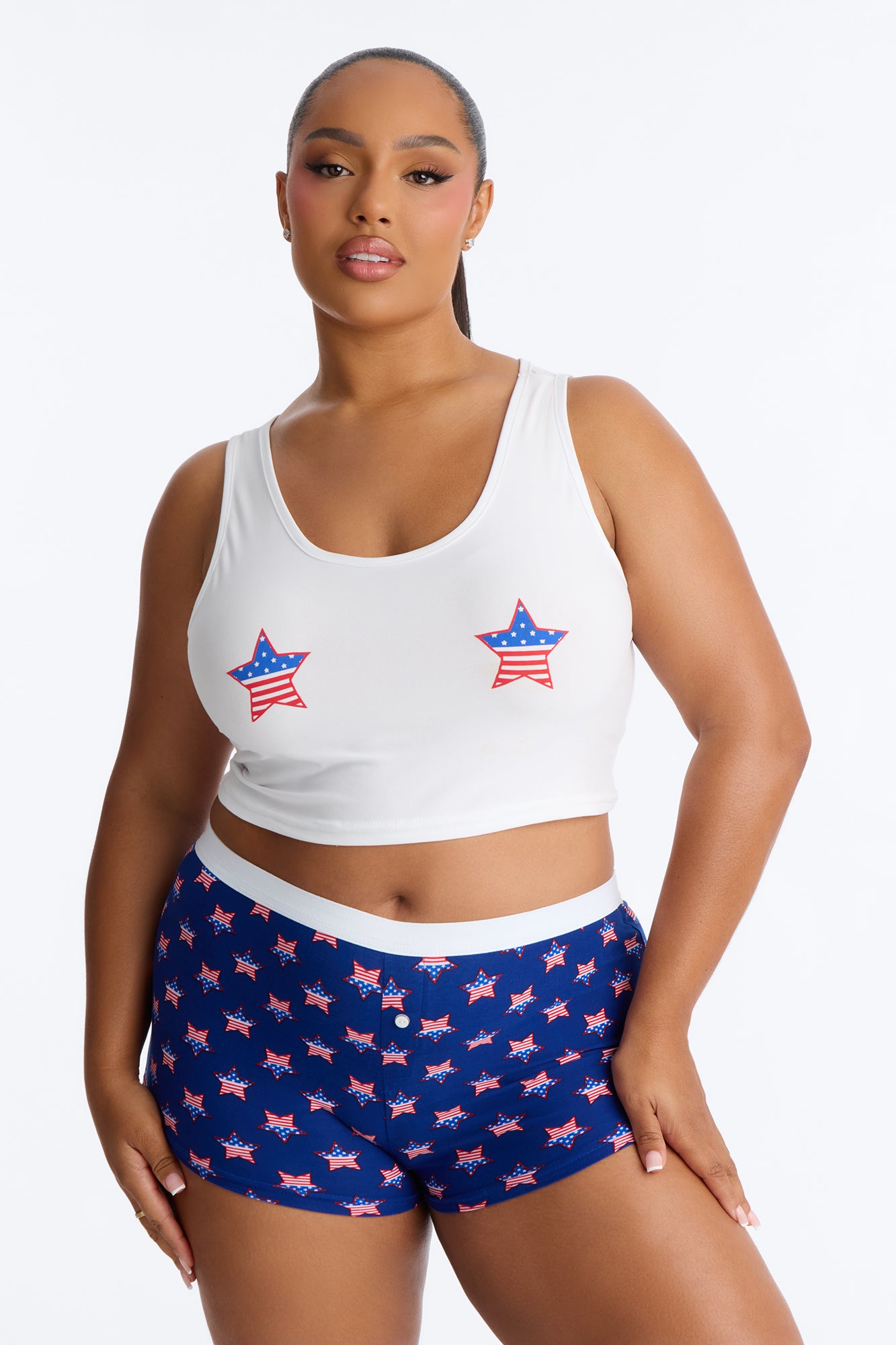 All The Above Stars PJ Short Set - Red/White