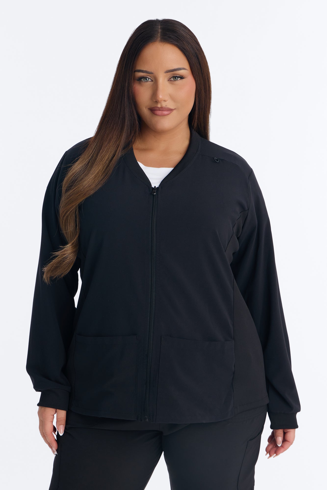 Take Care 4 Way Stretch Scrub Uniform Jacket - Black