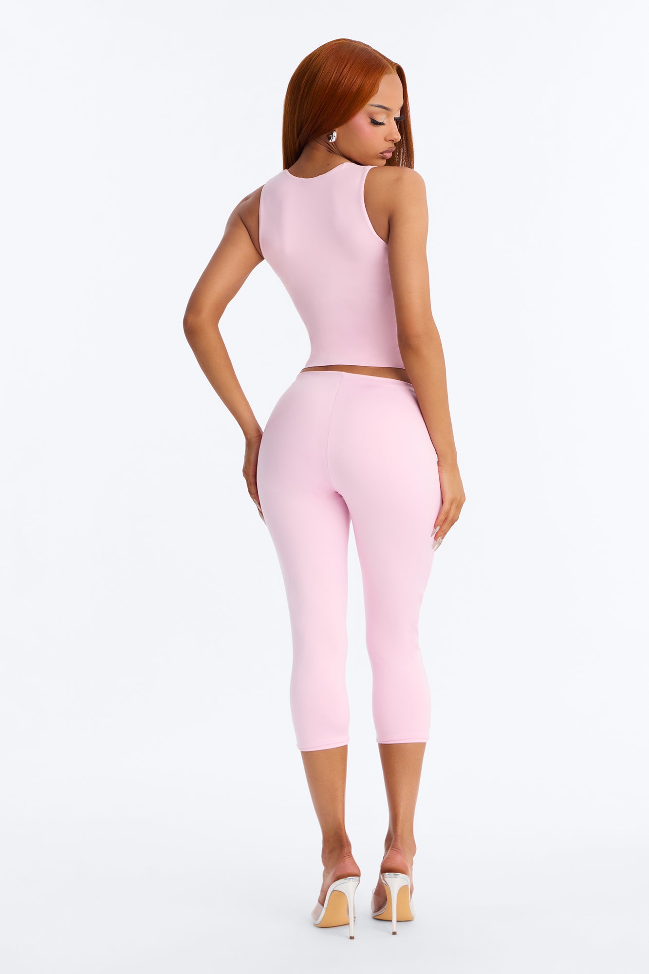 Contour Double Lined Capri Pant - Light Pink image 3