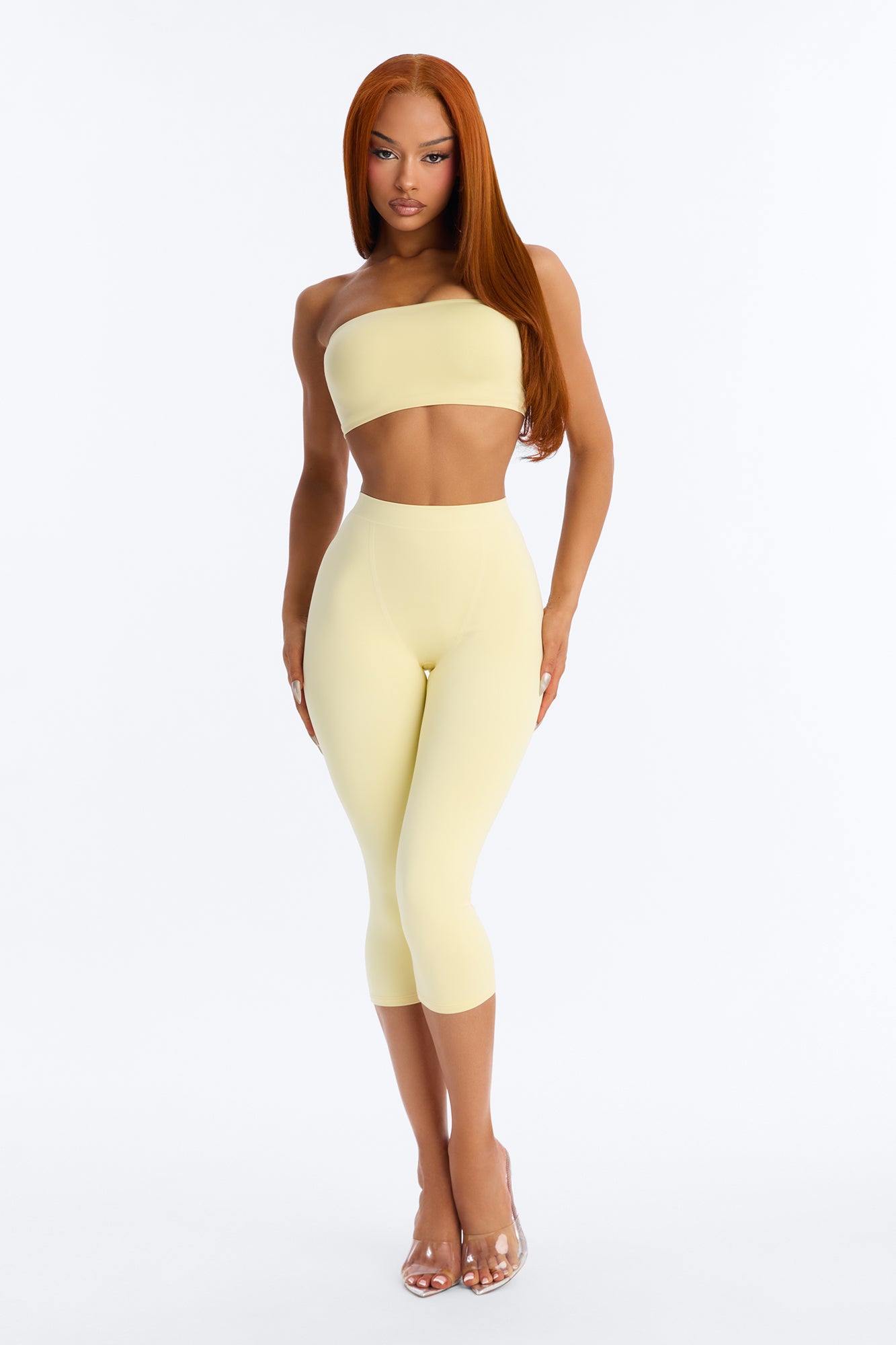 Contour Double Lined Strapless Bandeau Top - Butter Yellow