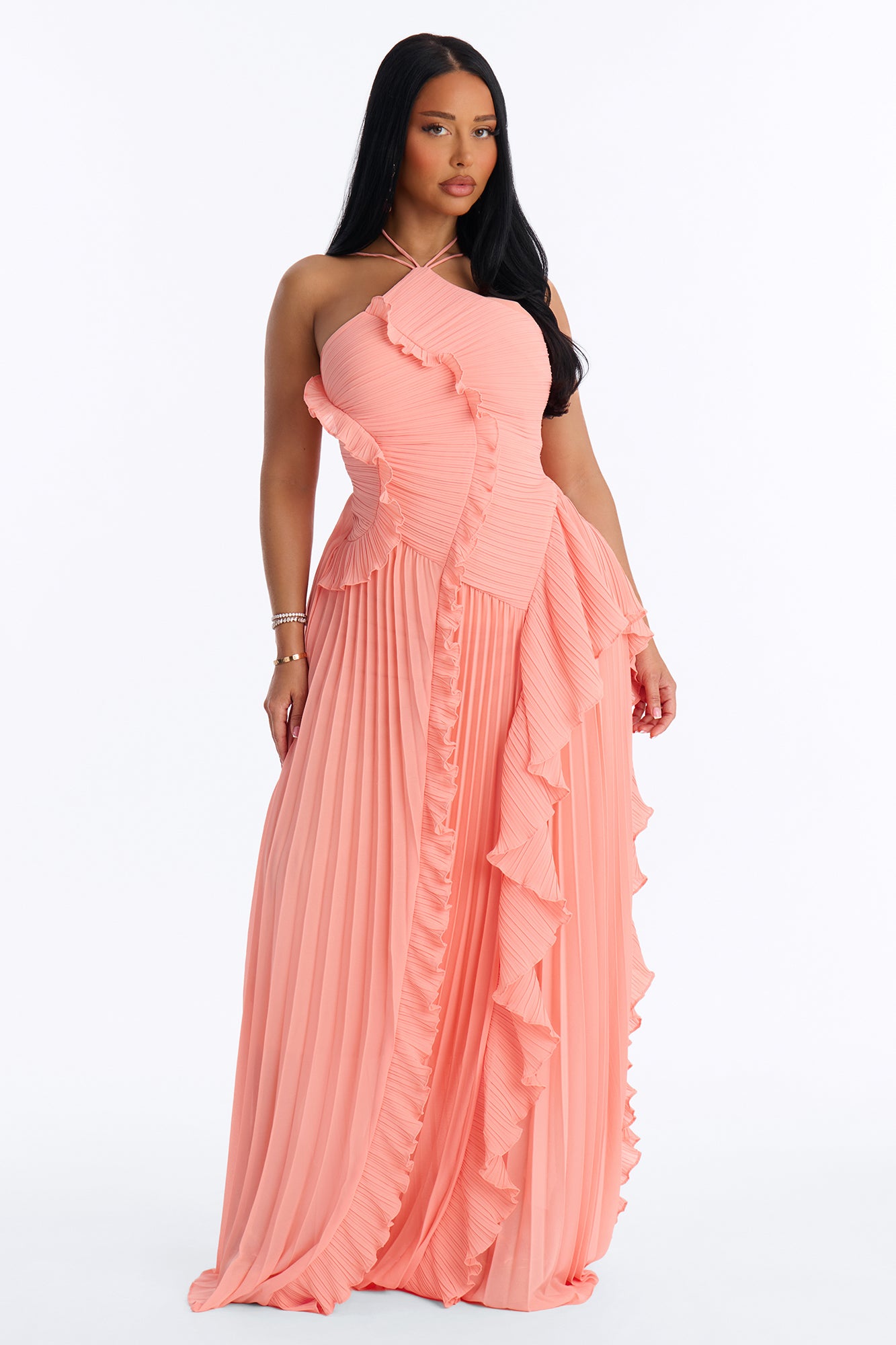 Favorite Hello Ruffle Gown - Peach