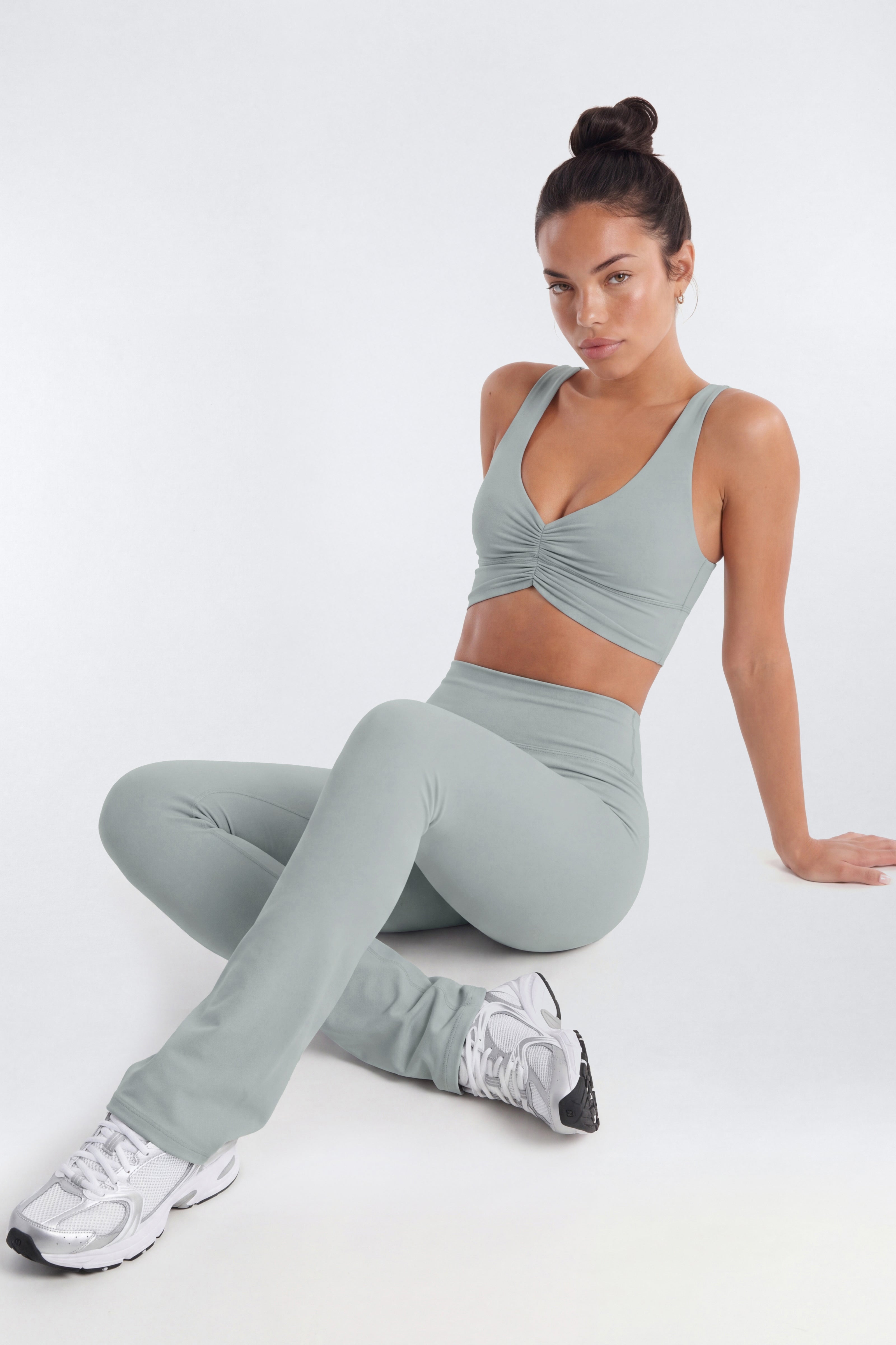 CloudForm™ Ruched Sports Bra - Steel