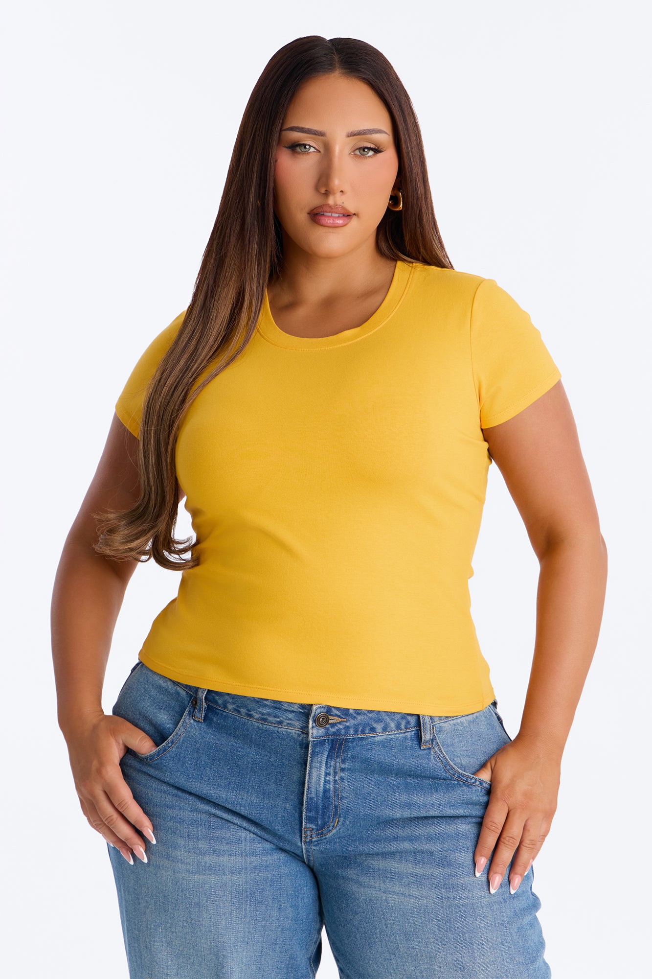 Alyssa Crew Neck Top - Orange