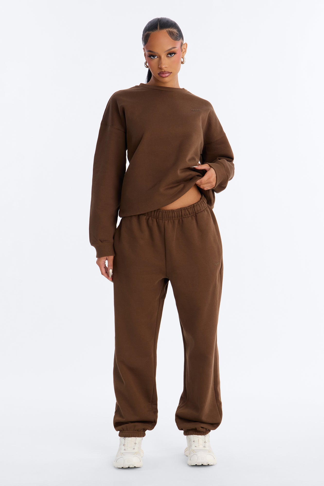 Libby Fleece Jogger Sweatpant - Brown