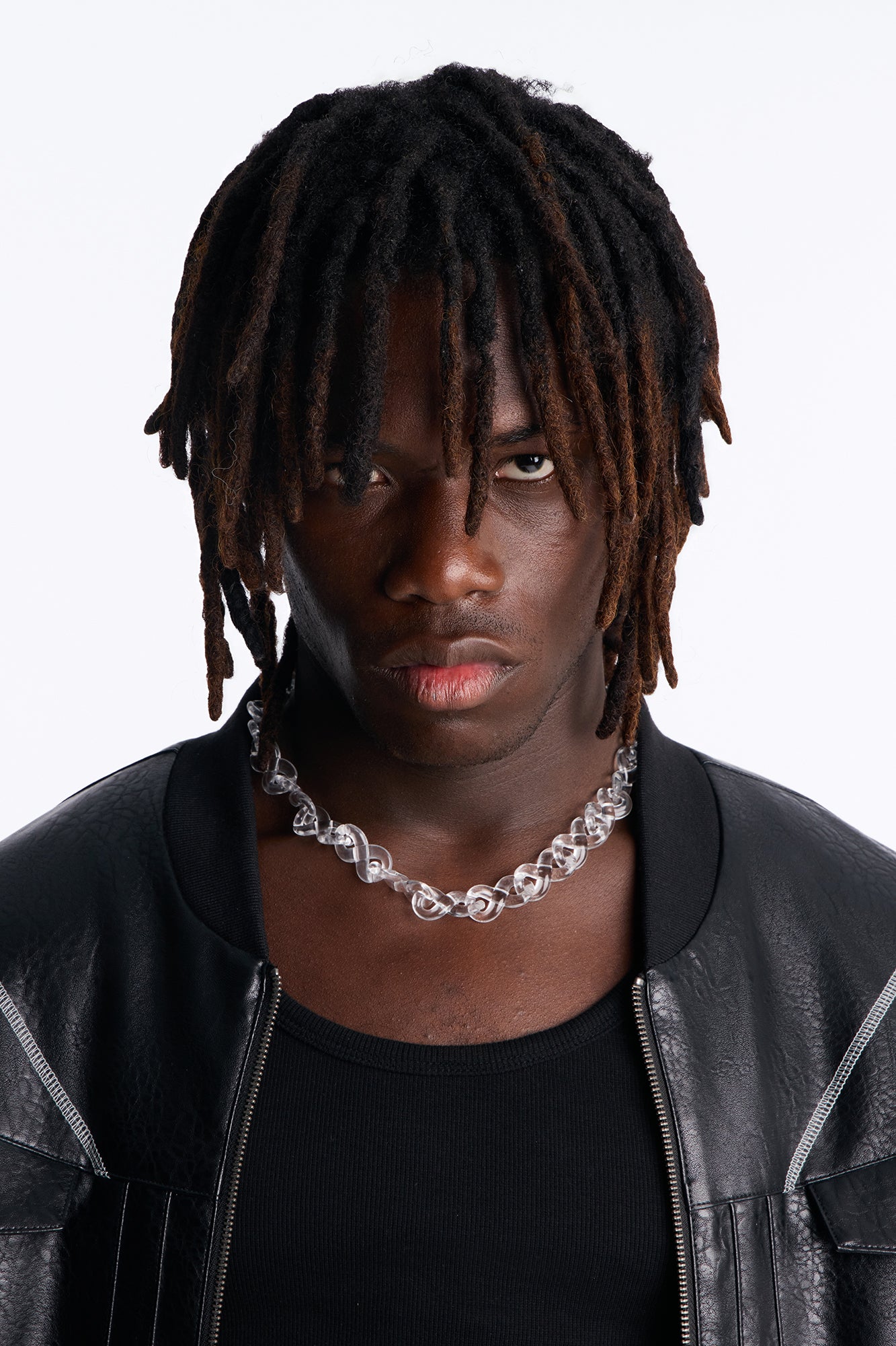 Thick Clear Infinity Chain Necklace - Clear image 2
