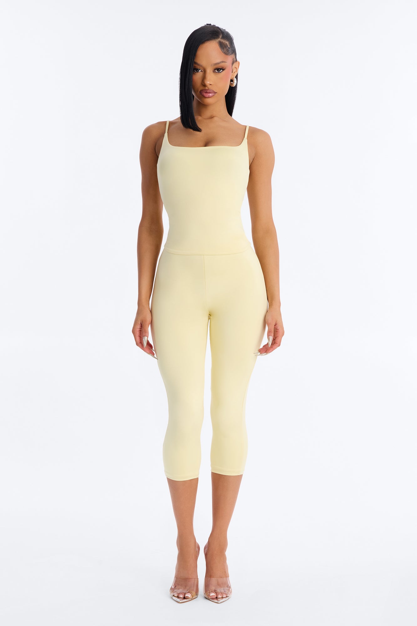 Contour Double Lined Capri Pant - Butter Yellow