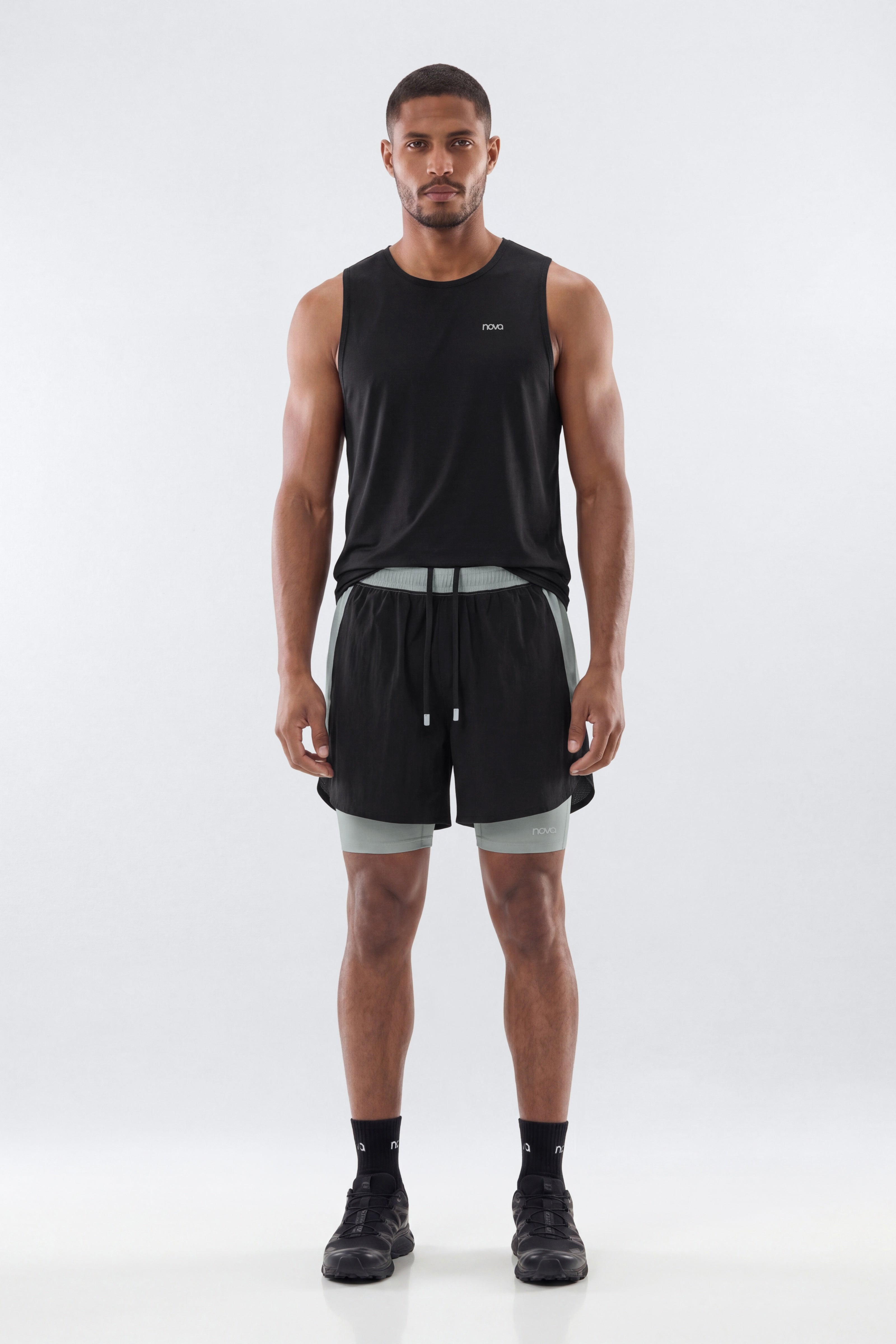 Lightweight Nylon RipStop Running Shorts - Steel