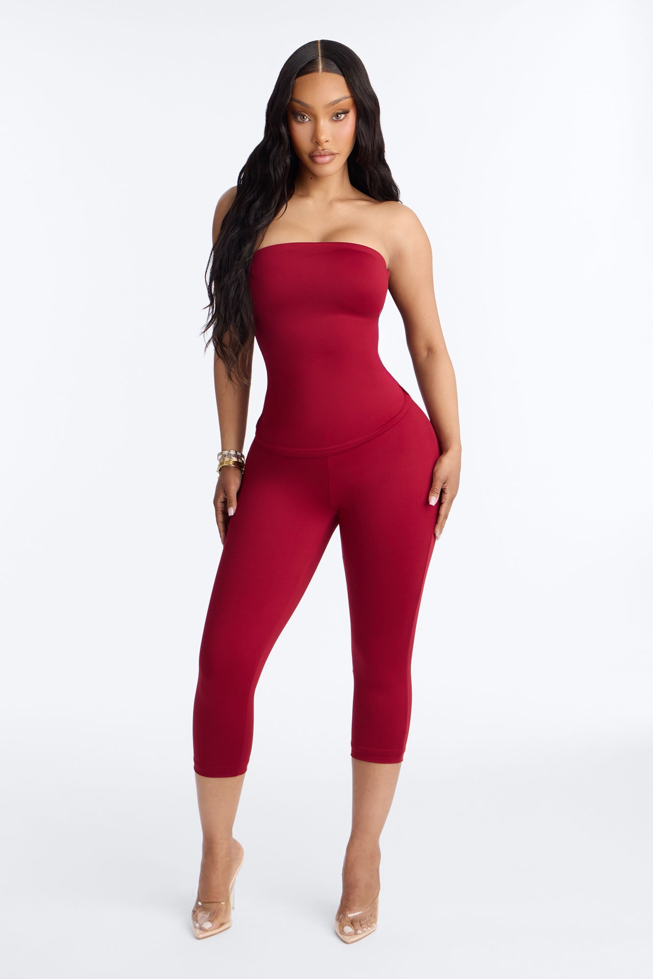 Contour Double Lined Tube Top - DarkRed image 2