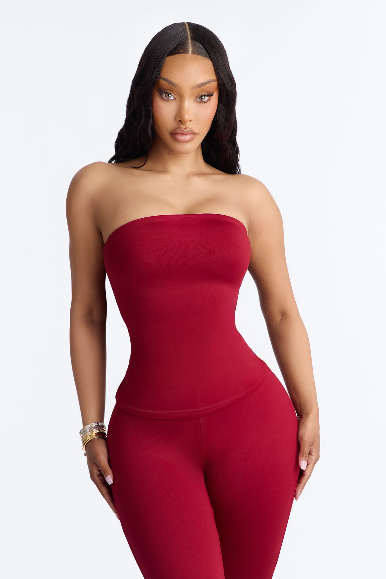Contour Double Lined Tube Top - DarkRed