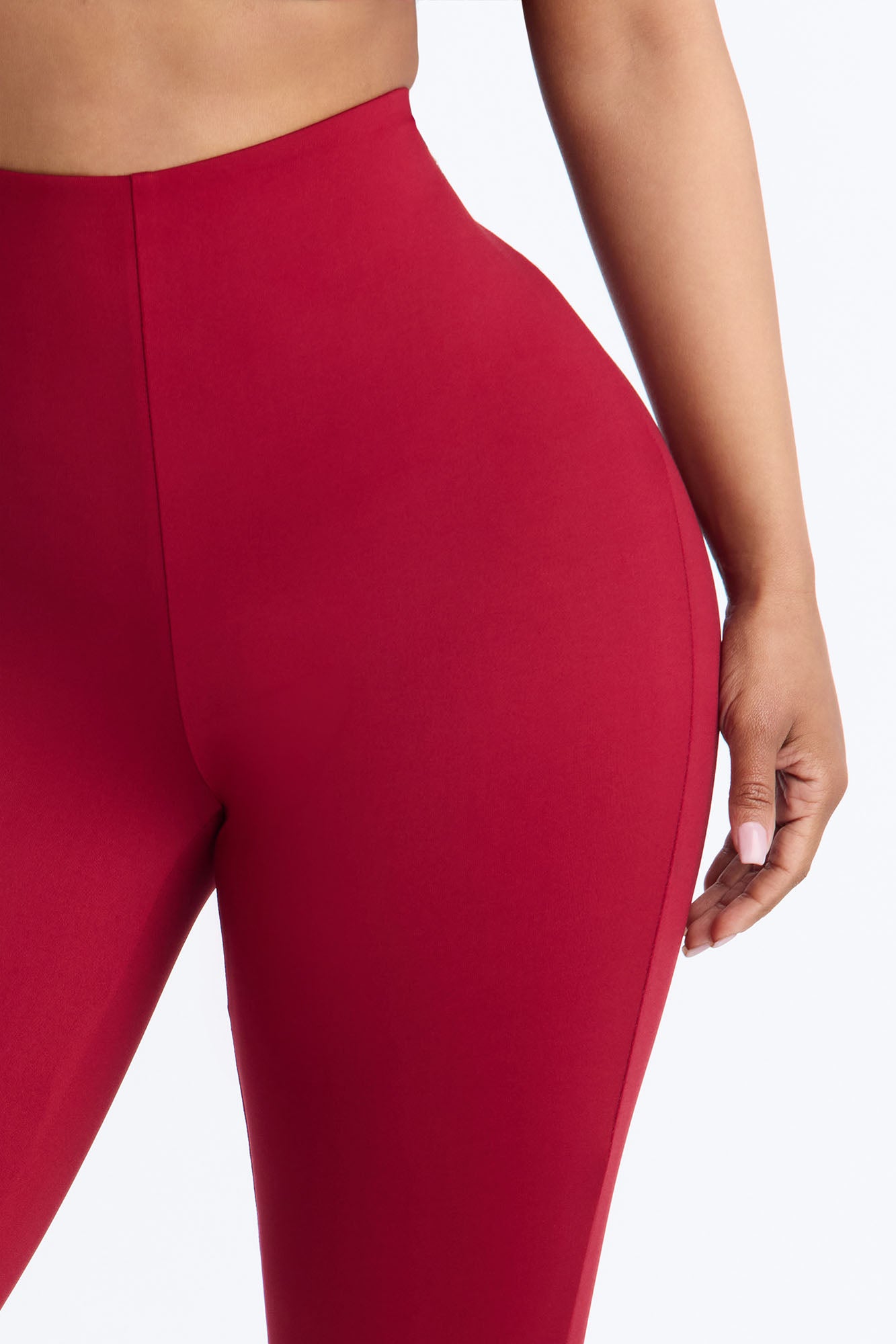 Contour Double Lined Capri Pant - DarkRed image 3